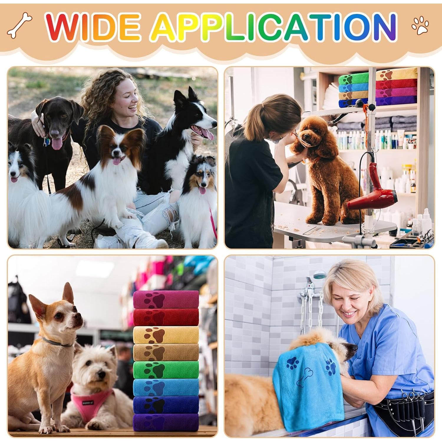 Chumia Toallas Microfibra 8 Pcs para Secar Mascotas 100x60 cm