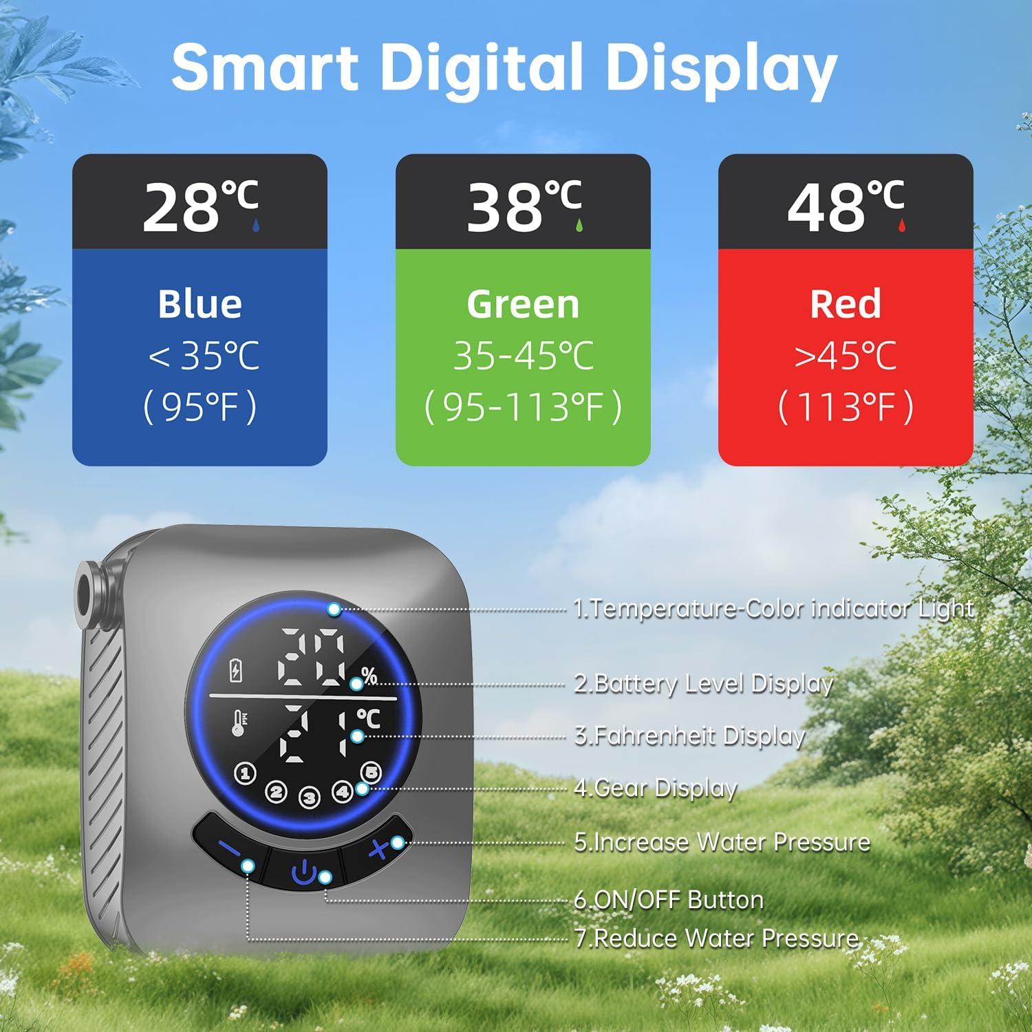 Ducha Portátil IGRL A2501 8000mAh 6L/min 4 Modos
