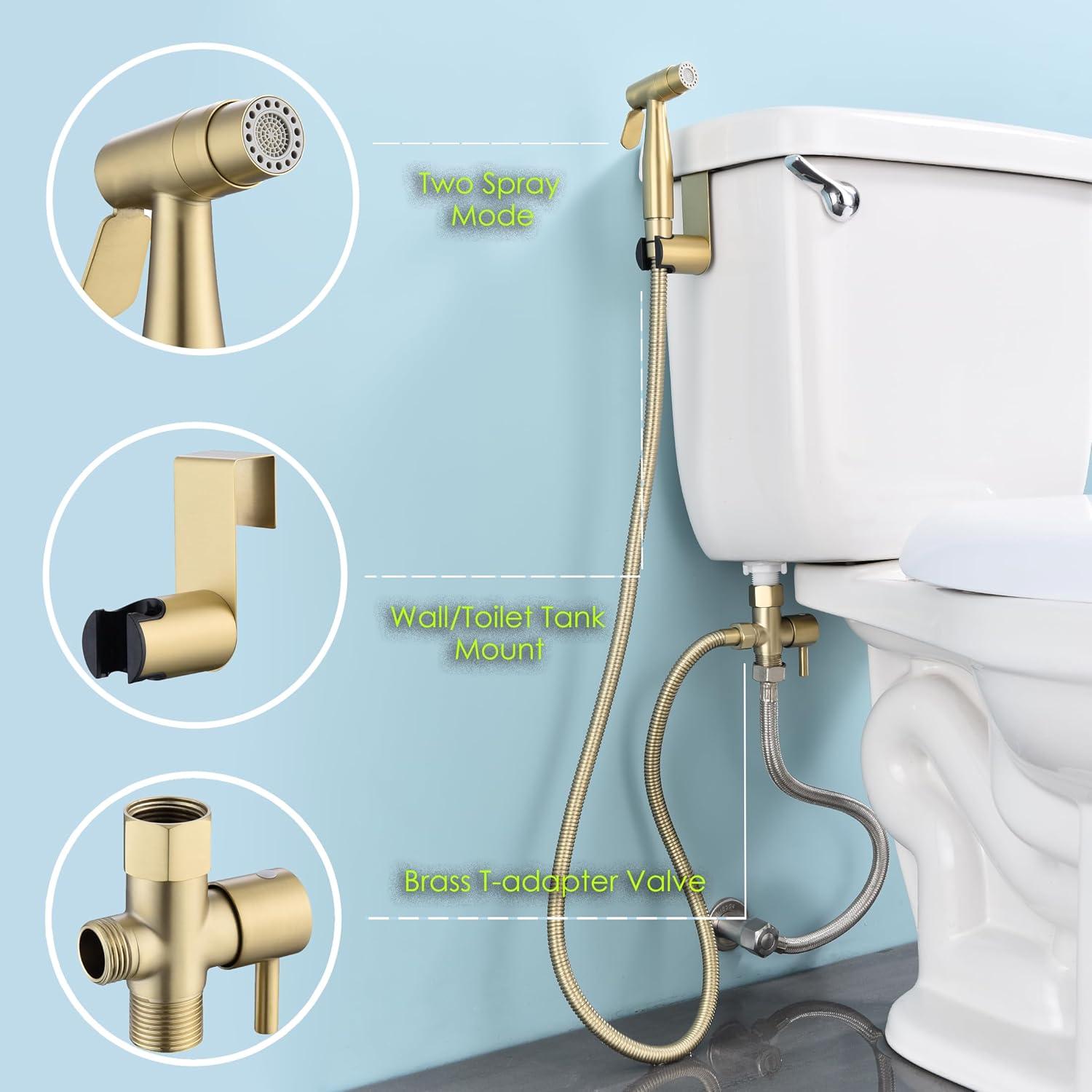 Rociador de Bidet Senhozi Acero Inoxidable Dorado 119 cm