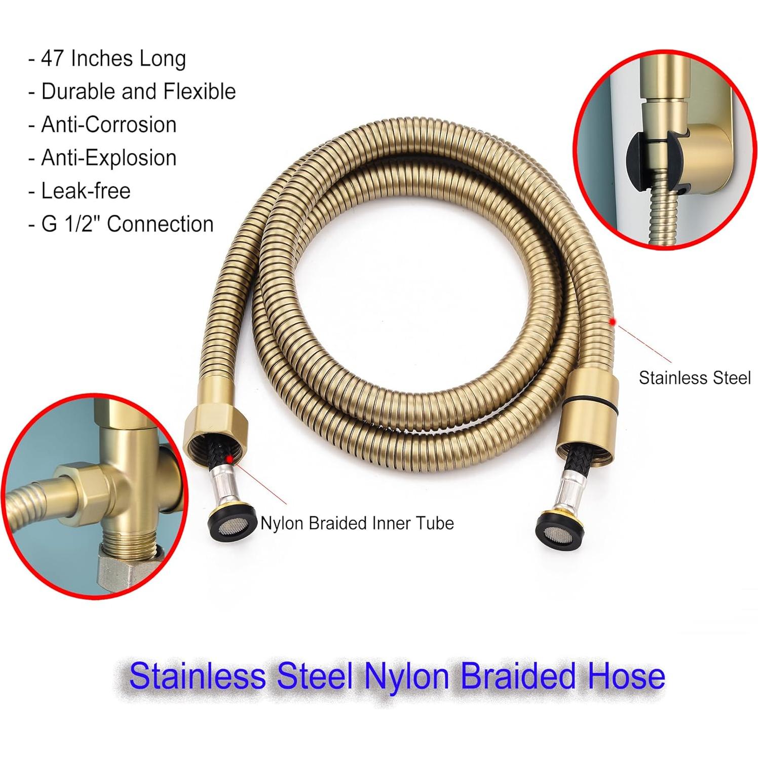 Rociador de Bidet Senhozi Acero Inoxidable Dorado 119 cm