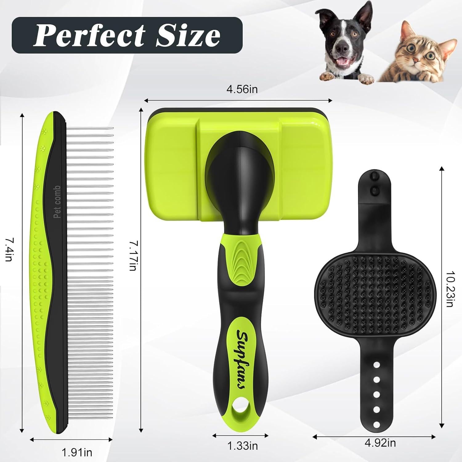 Kit de Aseo para Perros KYHSC 3 Piezas Verde Negro