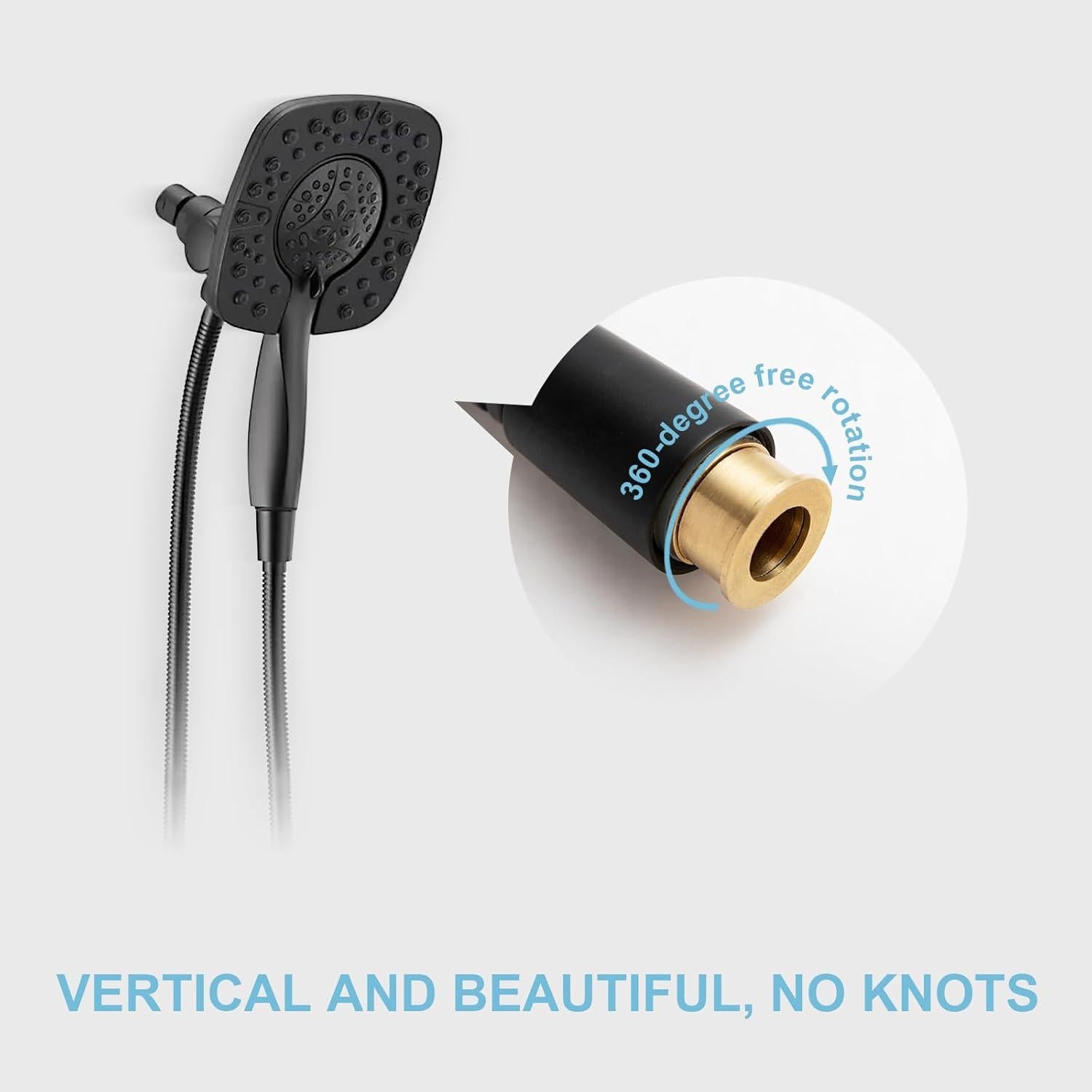 Manguera de Ducha OFFO 203 cm Acero Inoxidable Flexible Negro