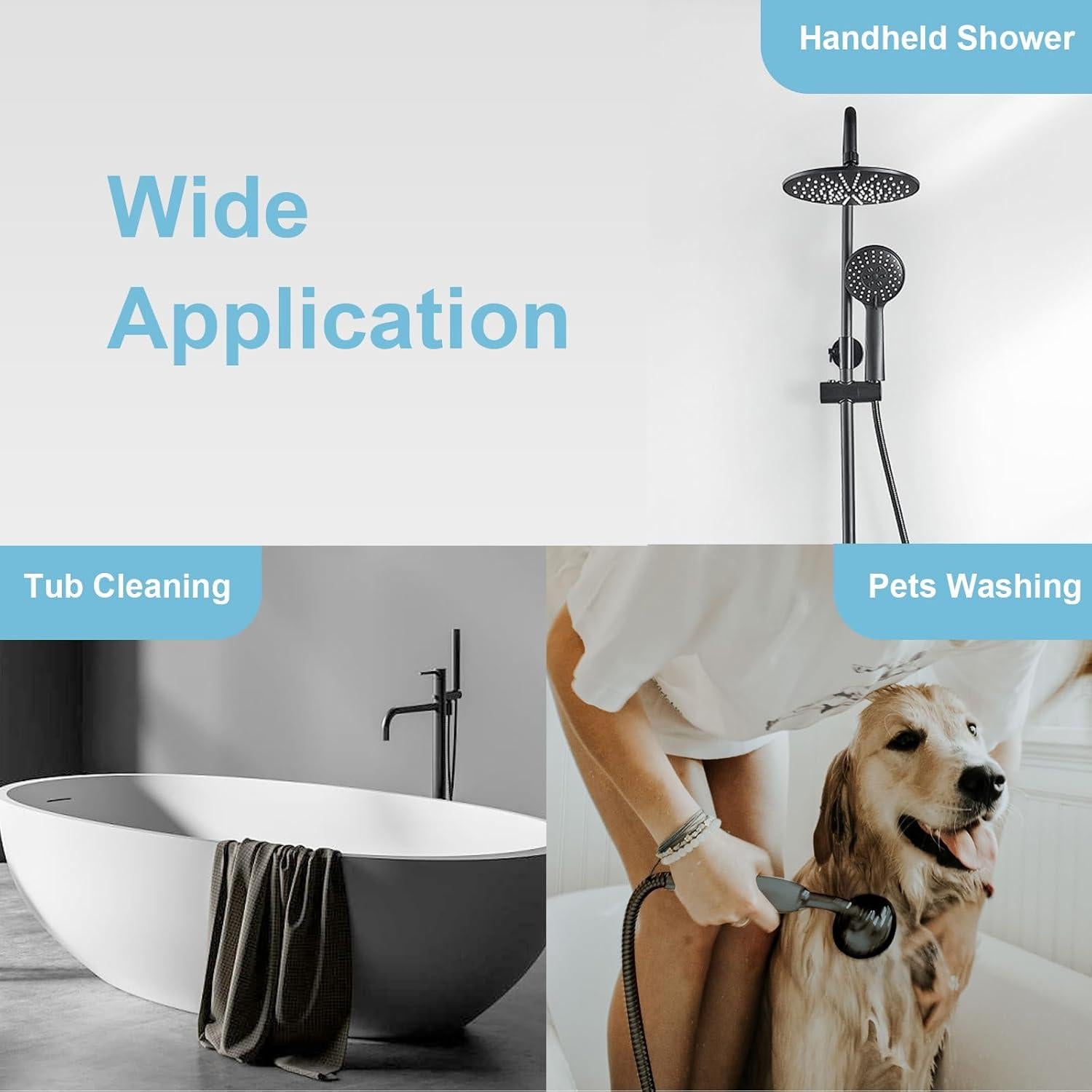 Manguera de Ducha OFFO 203 cm Acero Inoxidable Flexible Negro