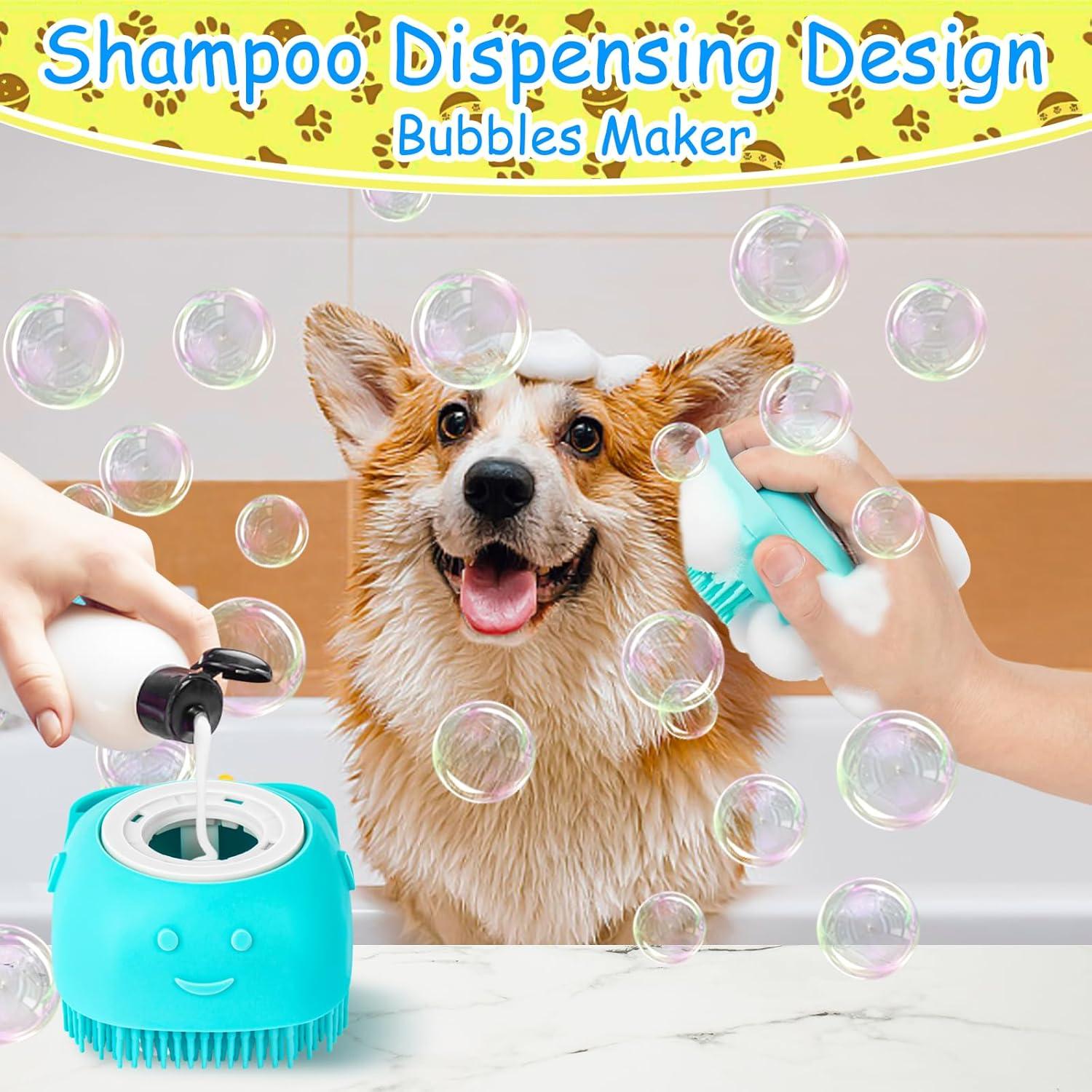 Kit de Baño para Perros Ponpon 3Pcs + 4 Cepillos de Dientes