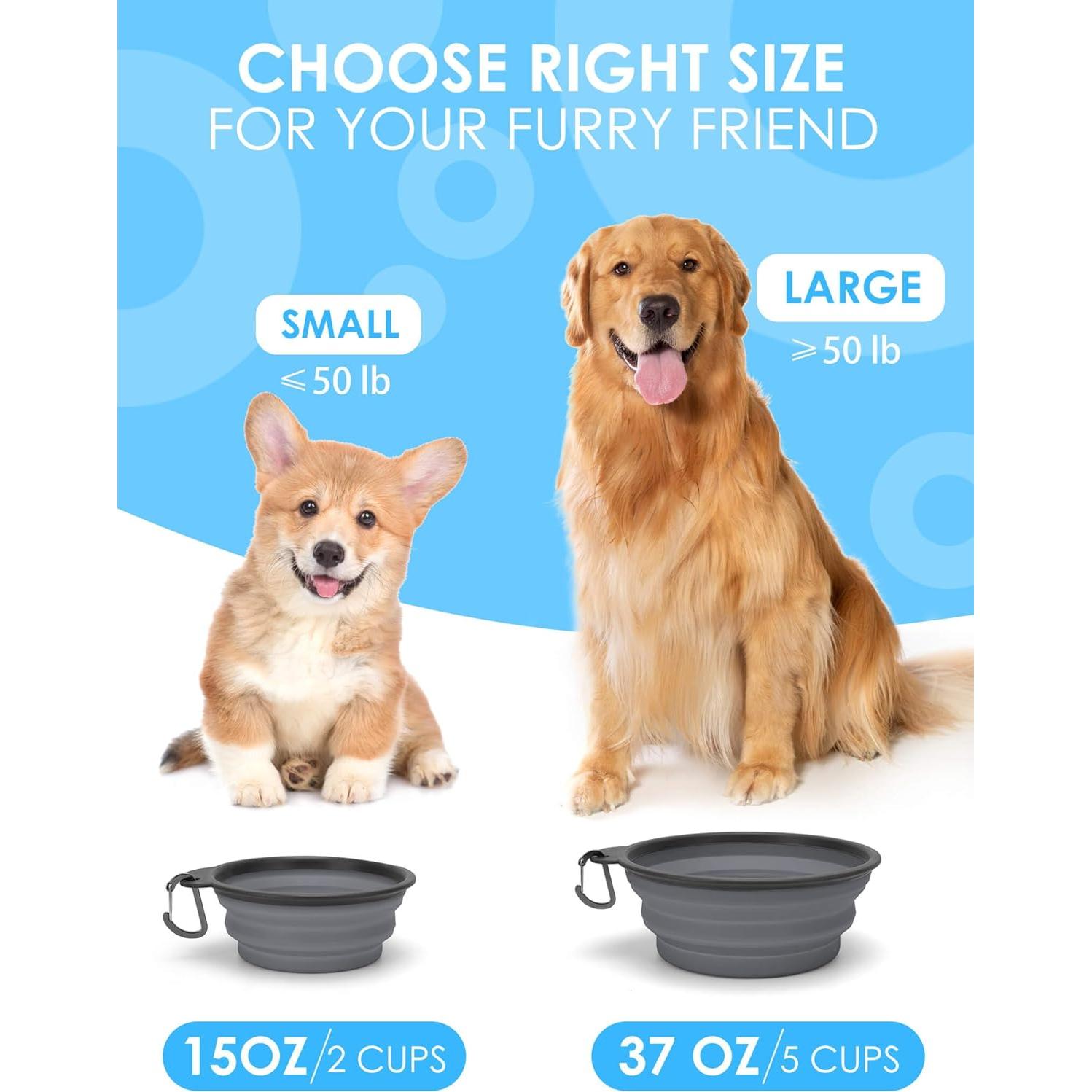 Cuencos Plegables para Perros Aonkey 2 Unidades 1L Silicona