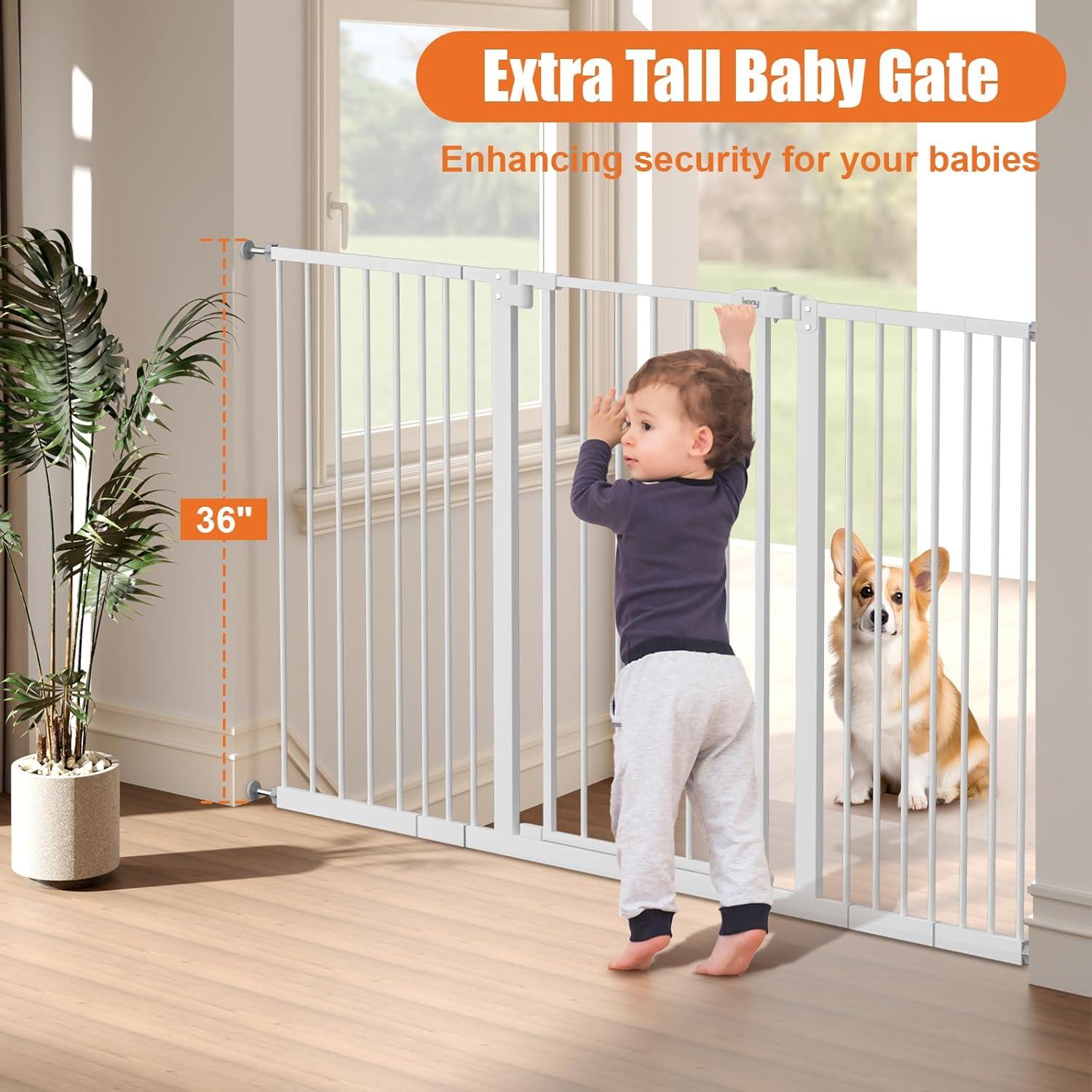 Puerta para Bebés Extra Alta Keny 91 cm x 139 cm Blanca