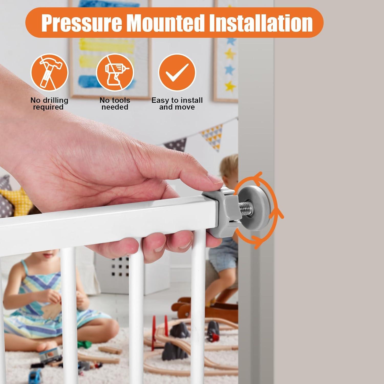 Puerta para Bebés Extra Alta Keny 91 cm x 139 cm Blanca