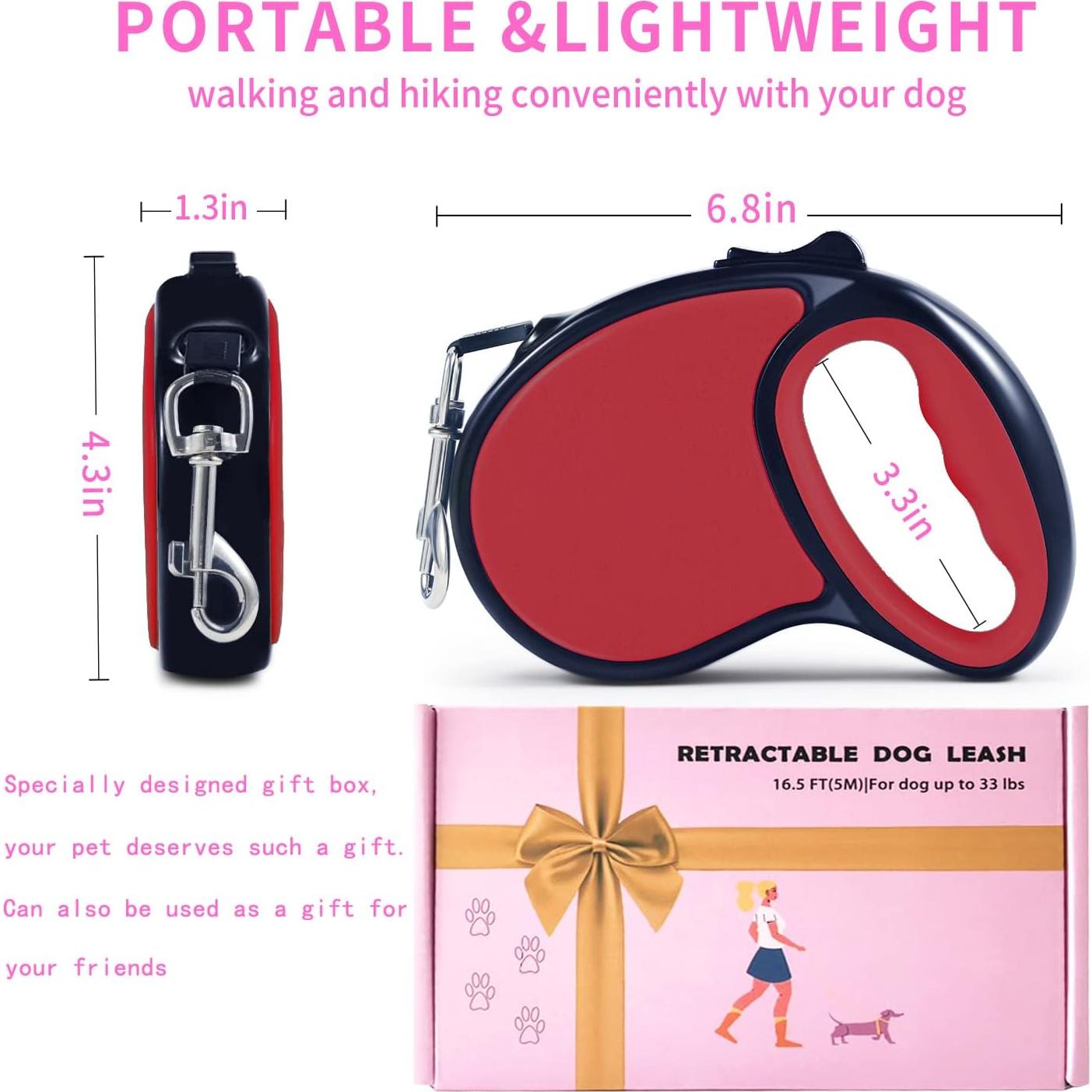 Correa de Perro Retráctil Slognny 4,88m Nylon Rojo