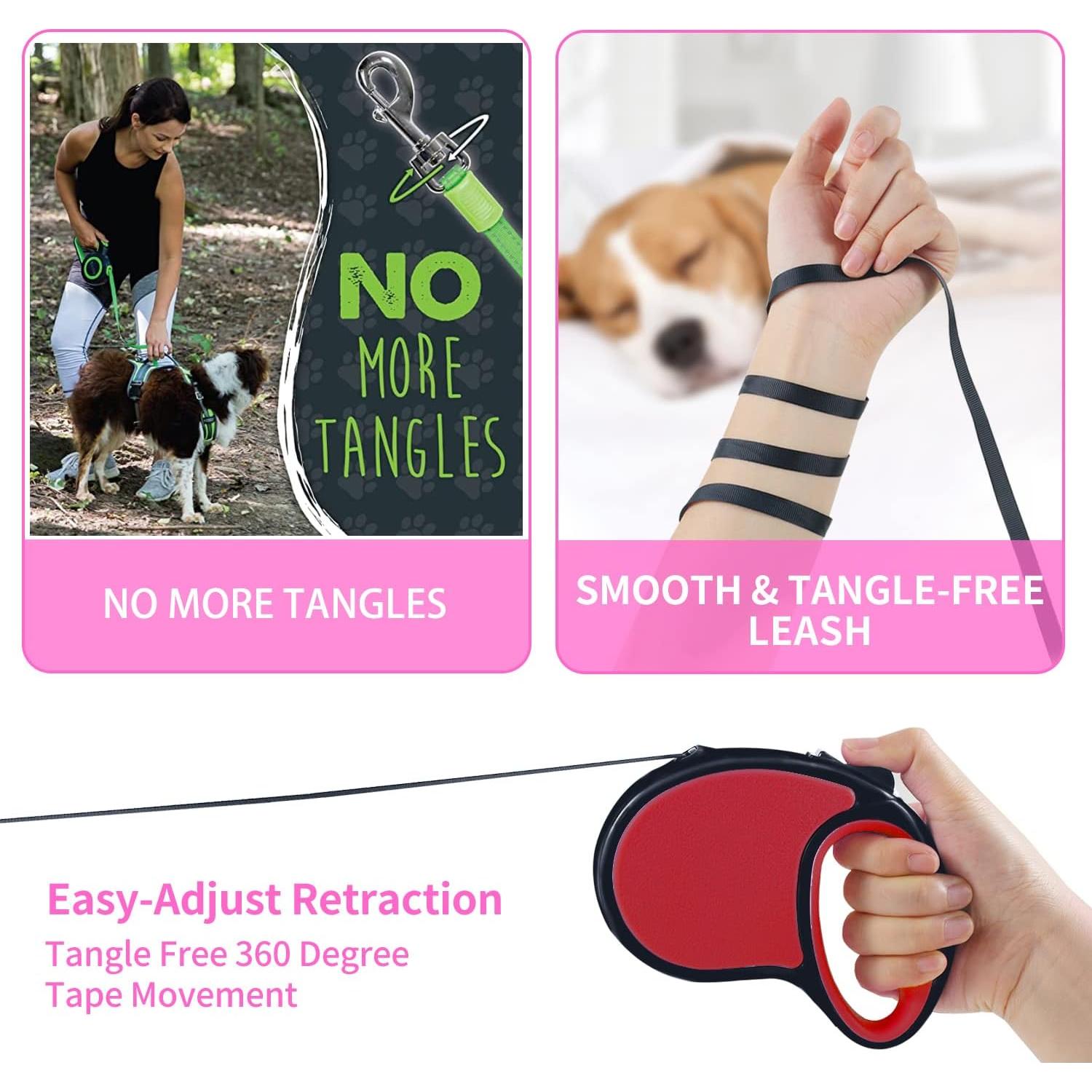 Correa de Perro Retráctil Slognny 4,88m Nylon Rojo