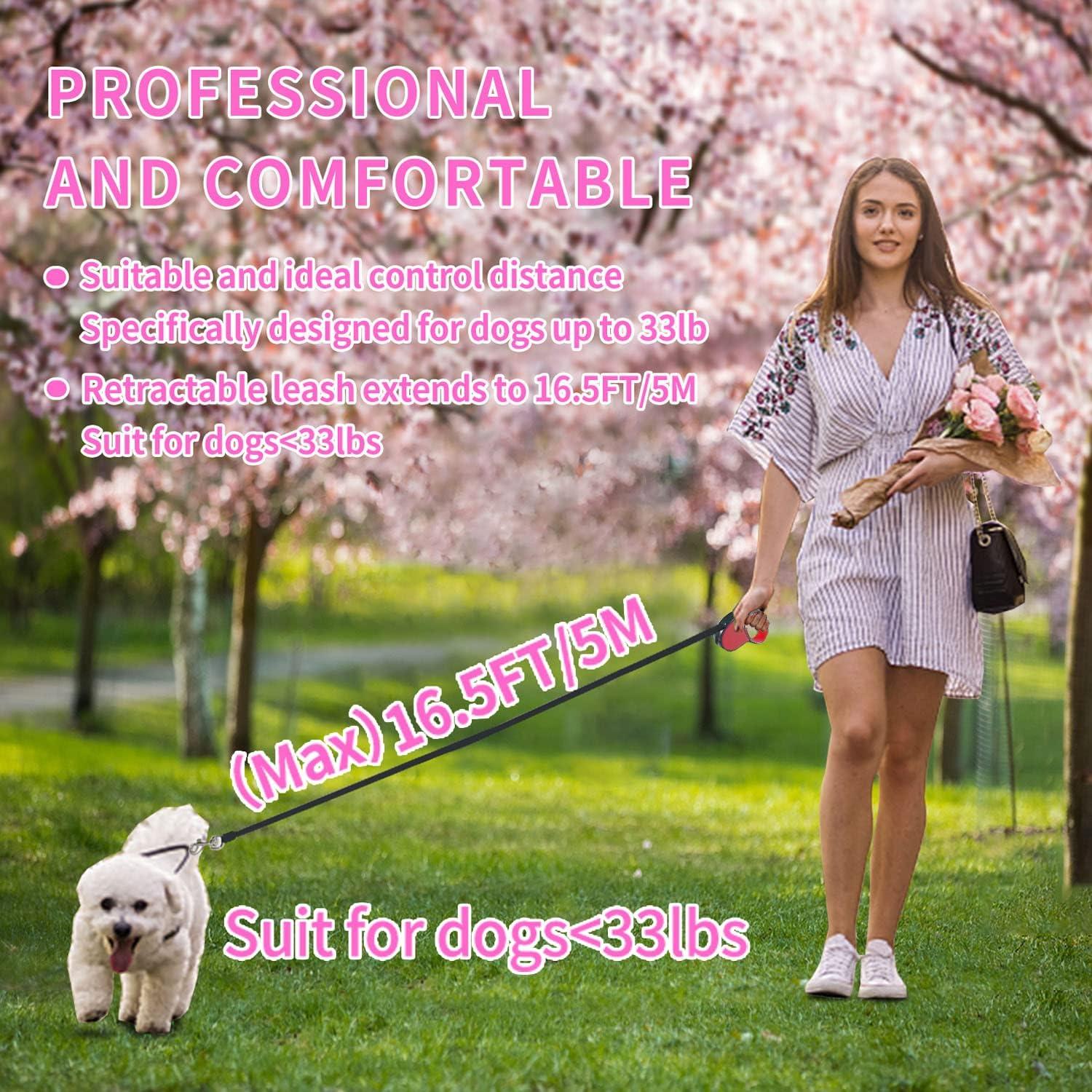 Correa de Perro Retráctil Slognny 4,88m Nylon Rojo