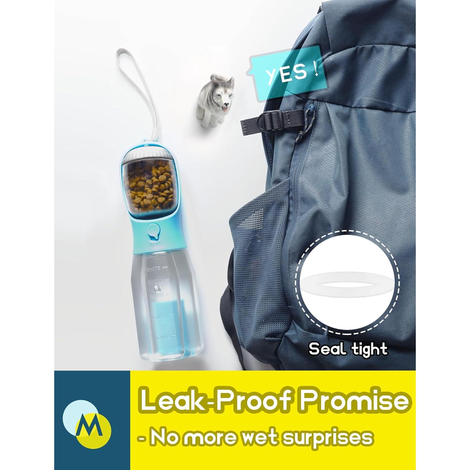 Botella de Agua para Perros Wenzhou 20oz Azul 3 en 1