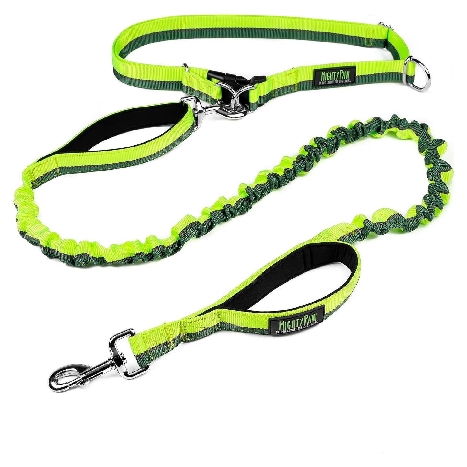 Correa Bungee Sin Manos Mighty Paw Verde 91-122 cm