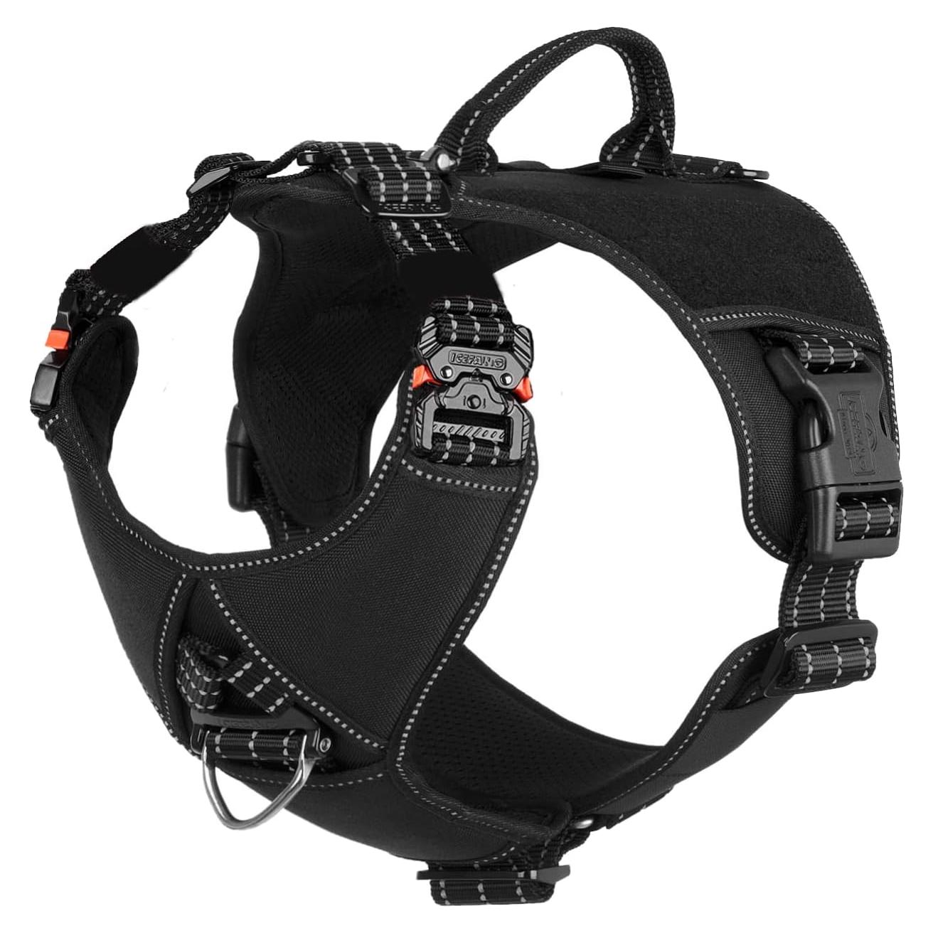 Arnés Táctico Rápido ICEFANG GN8 para Perros Grande Negro