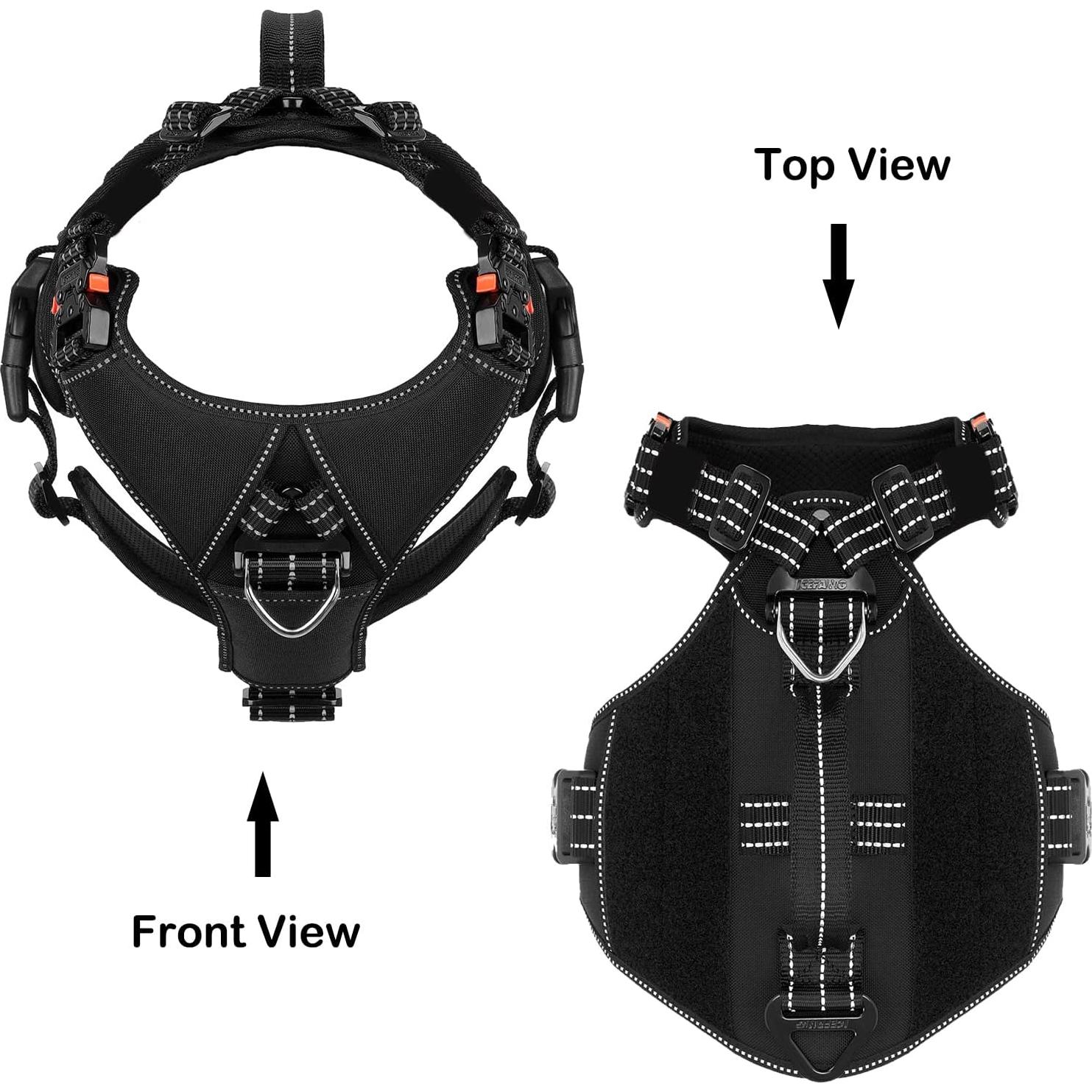 Arnés Táctico Rápido ICEFANG GN8 para Perros Grande Negro
