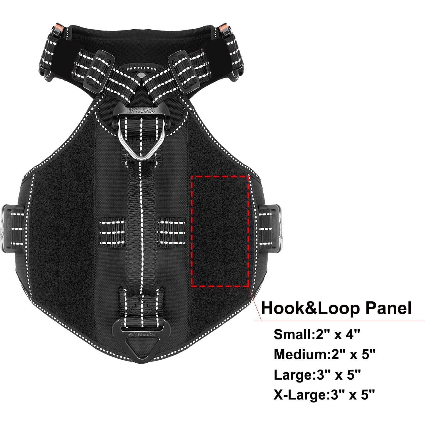 Arnés Táctico Rápido ICEFANG GN8 para Perros Grande Negro