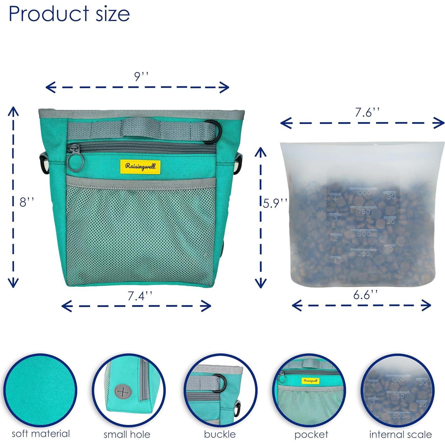 Bolsa de golosinas para perro Raisingwell con cierre magnético