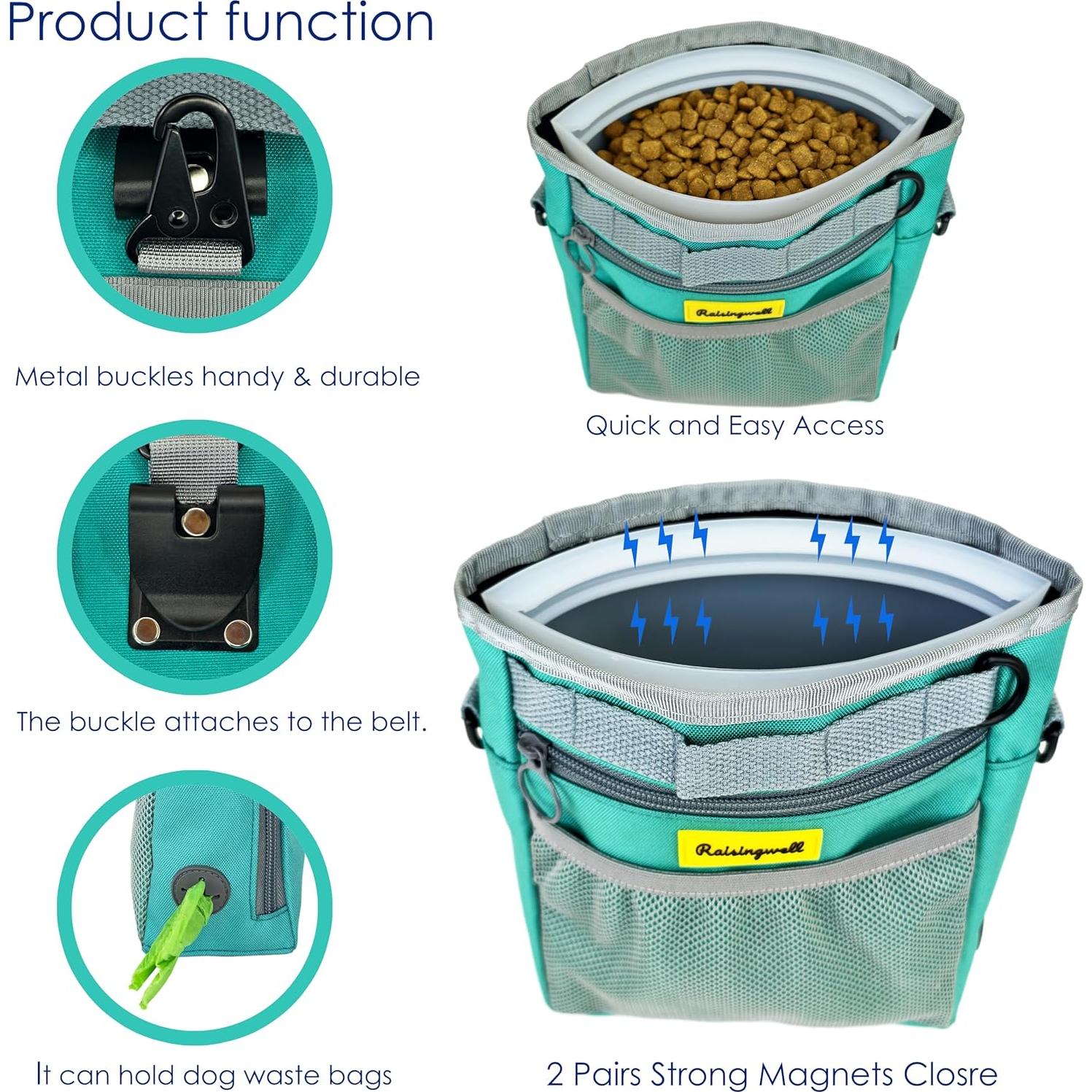 Bolsa de golosinas para perro Raisingwell con cierre magnético