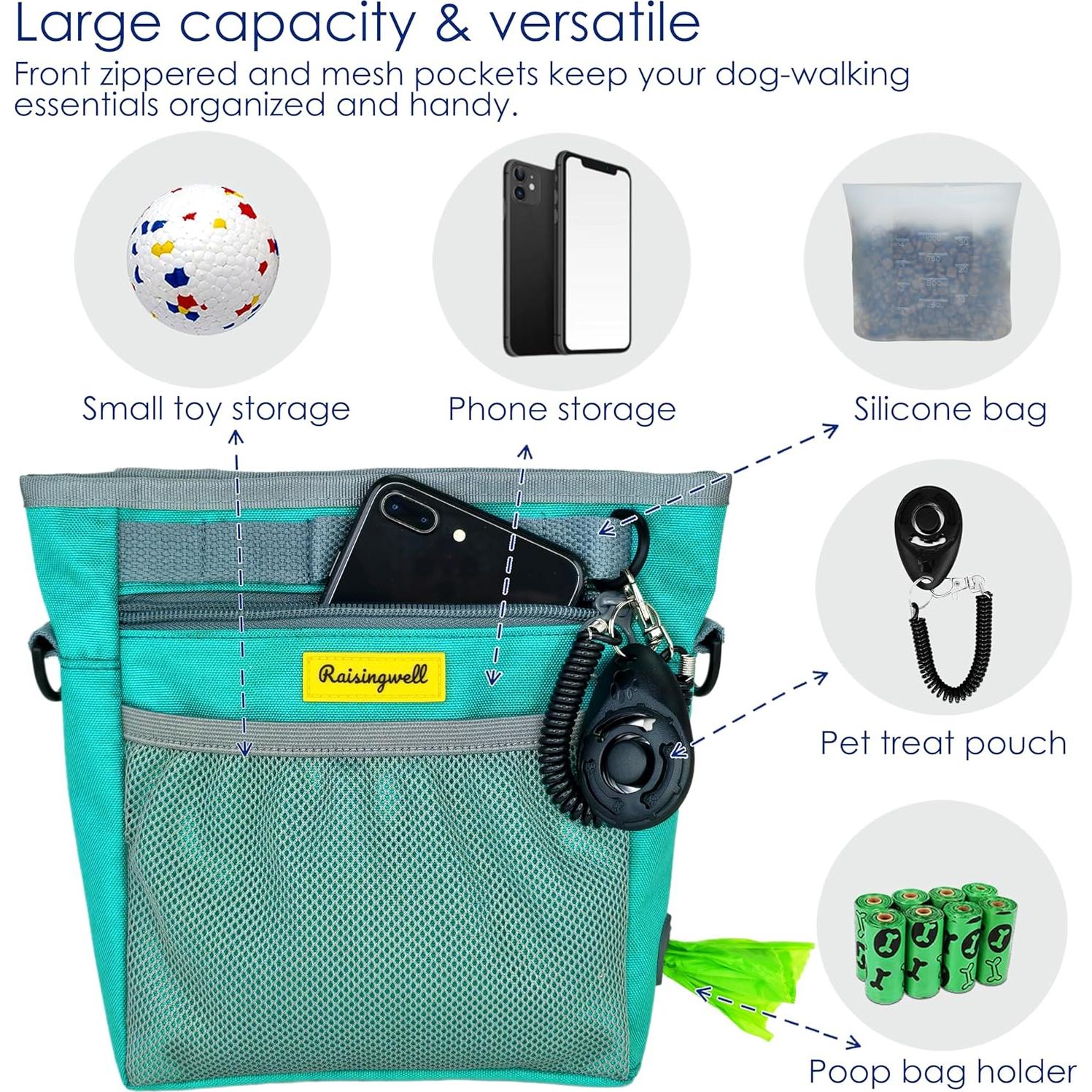 Bolsa de golosinas para perro Raisingwell con cierre magnético