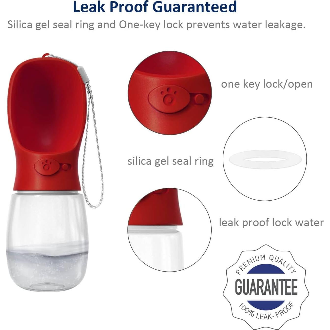 Botella de Agua para Perros WePet 350 ml a Prueba de Fugas