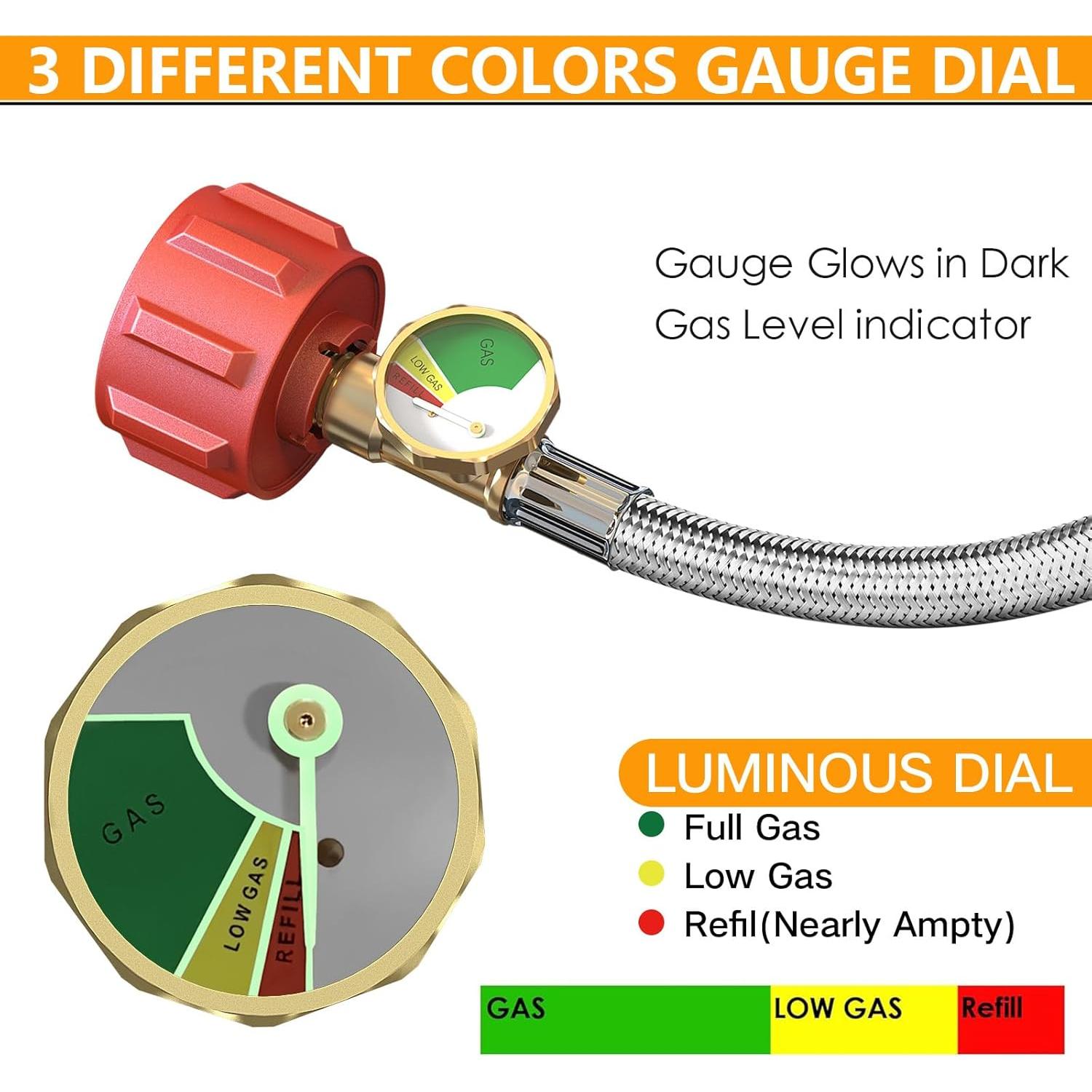 Manguera de Propano MEFUN 46 cm con Medidor y Conector
