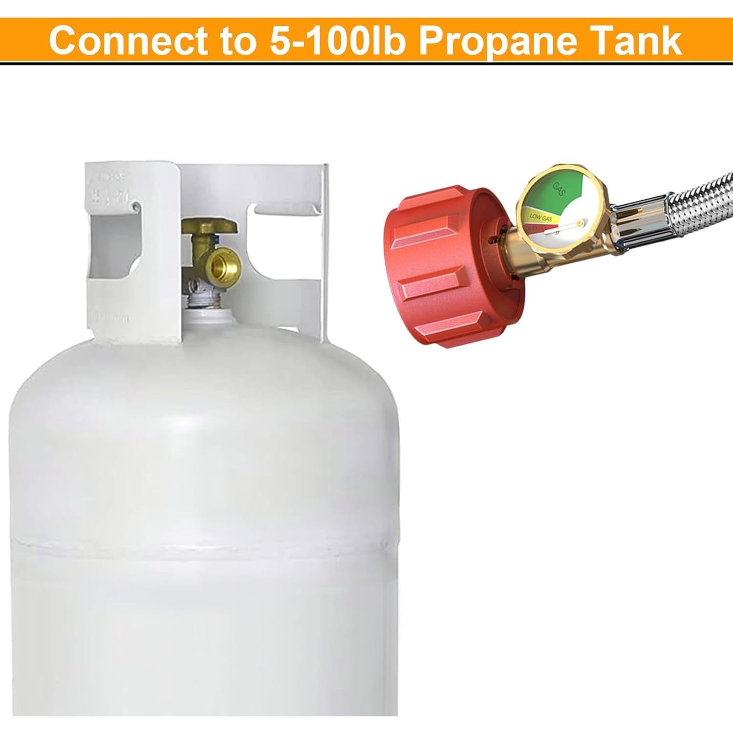 Manguera de Propano MEFUN 46 cm con Medidor y Conector