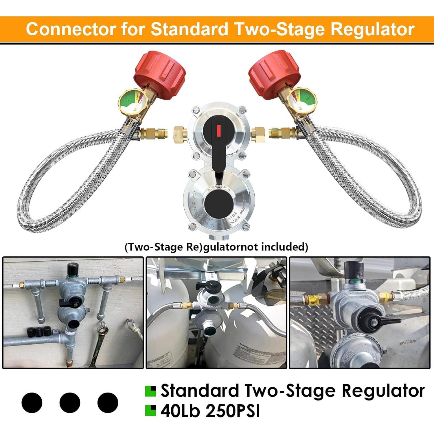 Manguera de Propano MEFUN 46 cm con Medidor y Conector