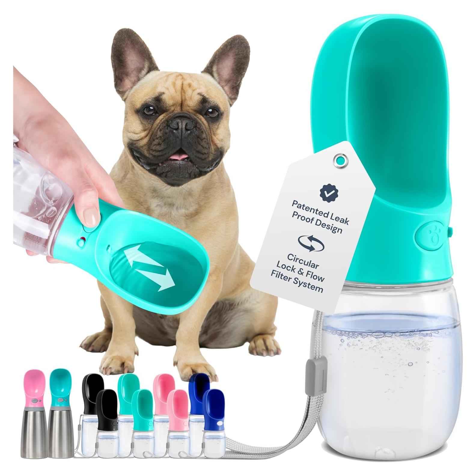 Botella de Agua Portátil MalsiPree 354ml Azul para Perros