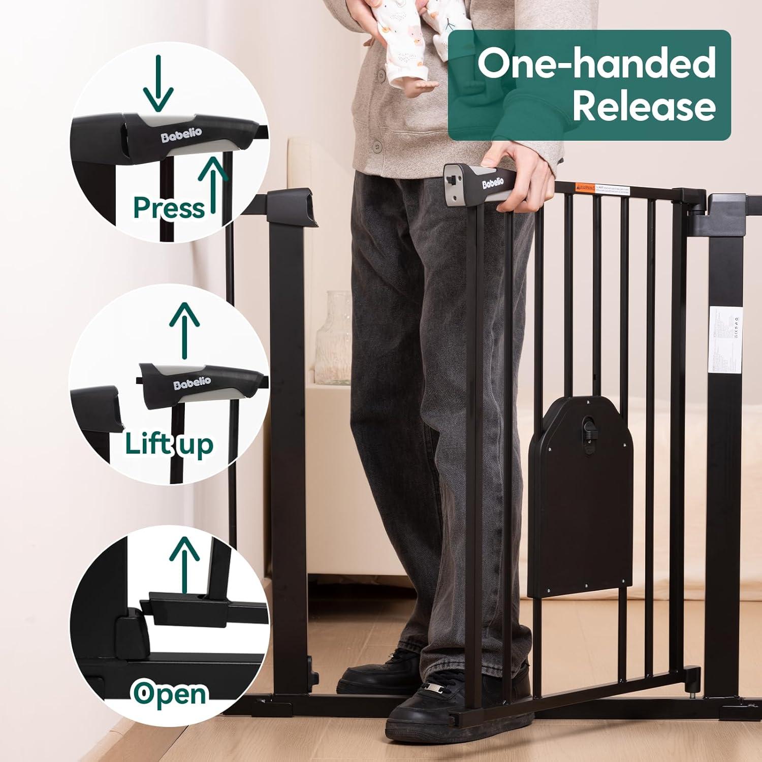 Puerta para Bebés Babelio Automática 73-109 cm Negra