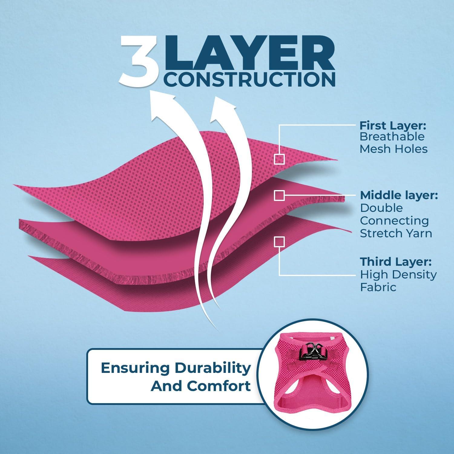 Arnés Voyager Mejor Suministros Fucsia M para Perros y Gatos