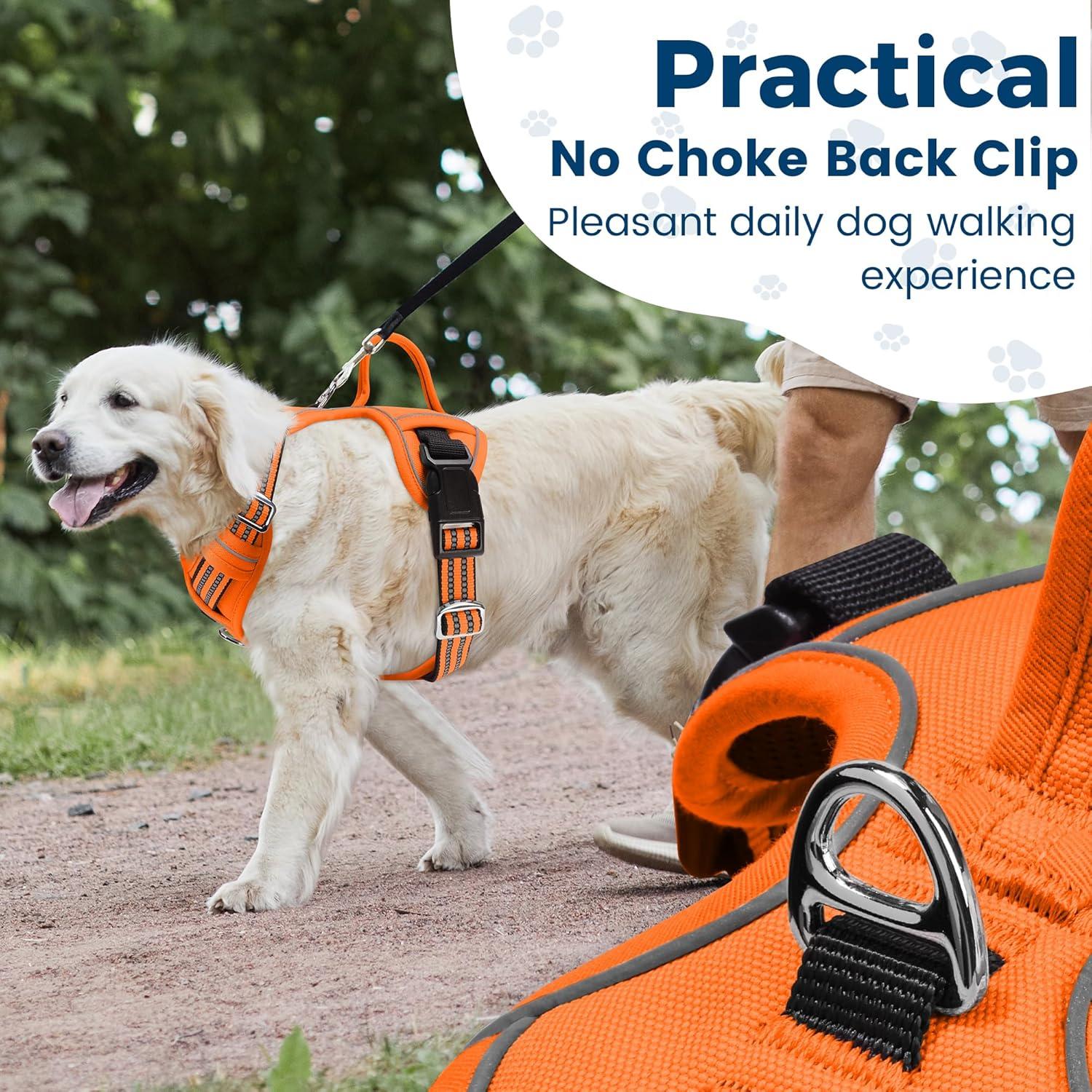 Arnés para Perros Funfox Mediano Naranja Ajustable Reflectante