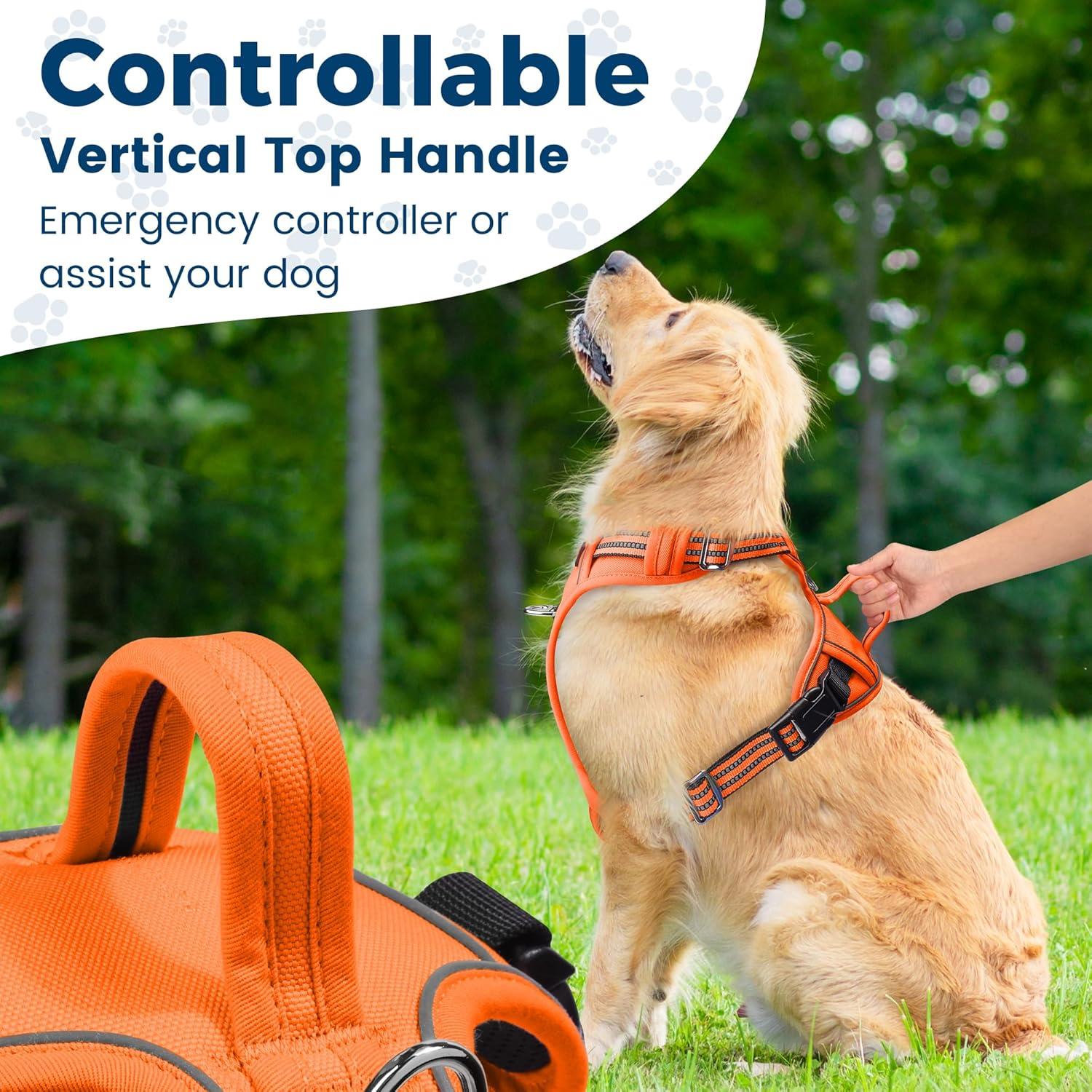 Arnés para Perros Funfox Mediano Naranja Ajustable Reflectante