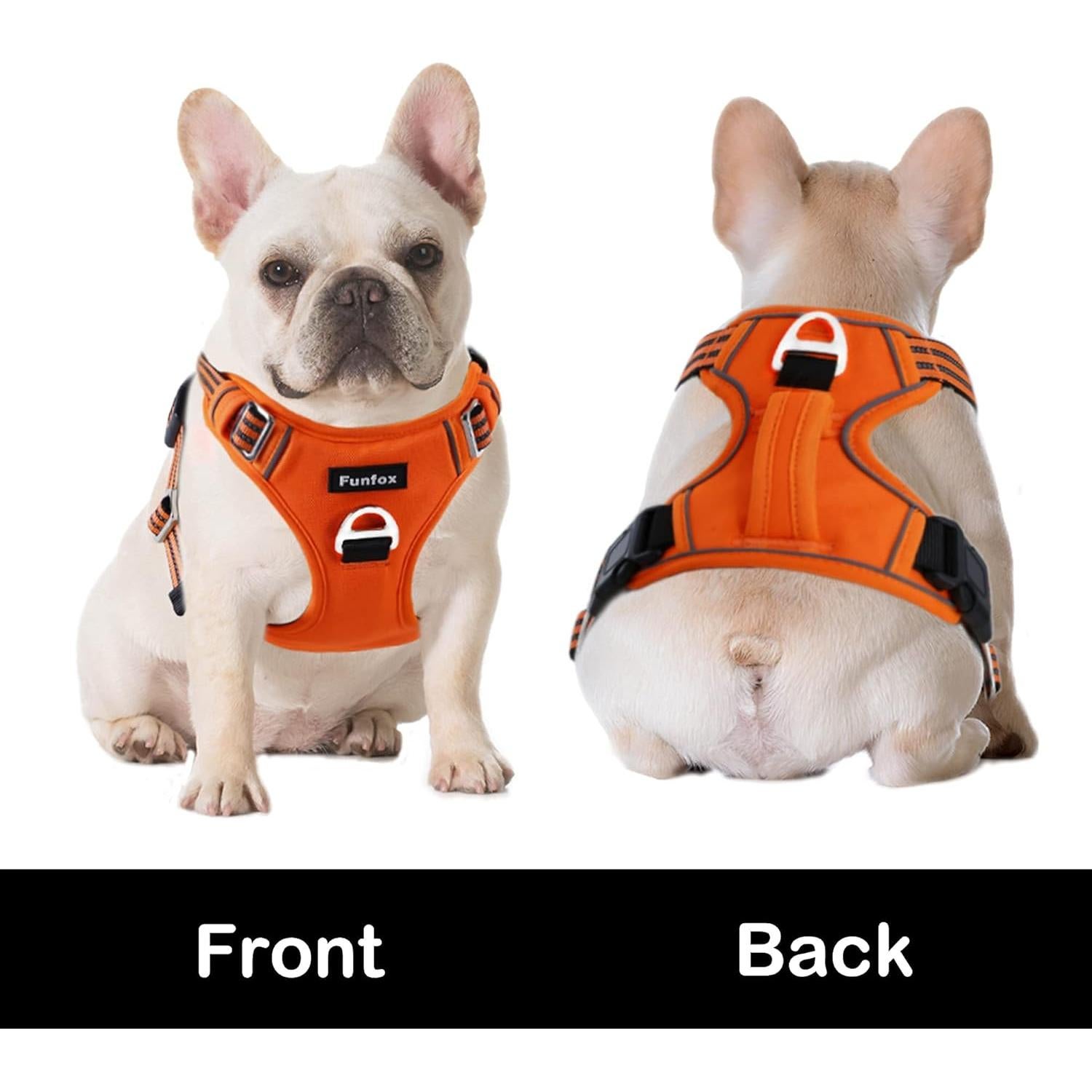 Arnés para Perros Funfox Mediano Naranja Ajustable Reflectante