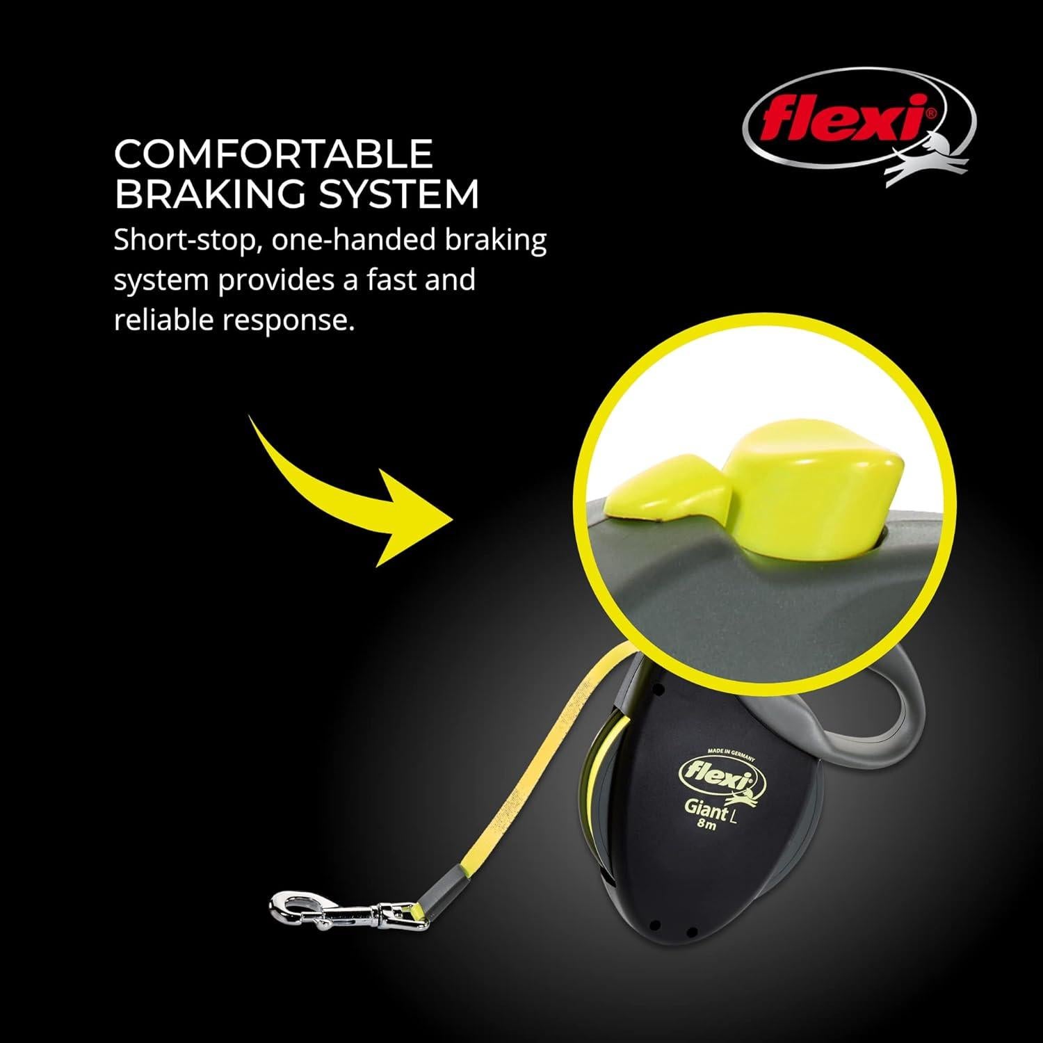 Correa Retráctil para Perros Grandes Flexi 26 pies Negra