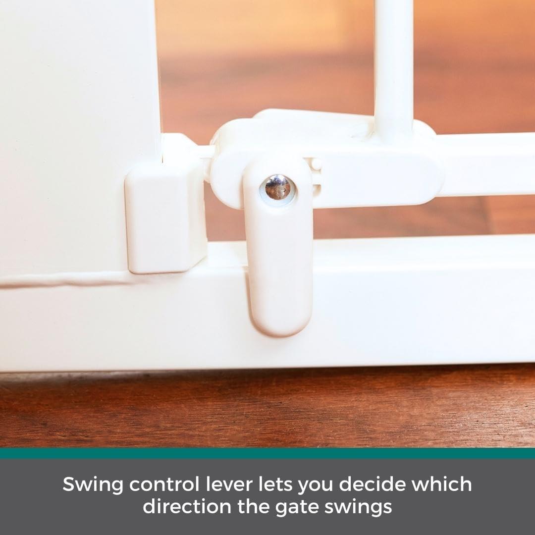 Puerta para Mascotas North States 30" Alta Ajustable Blanca