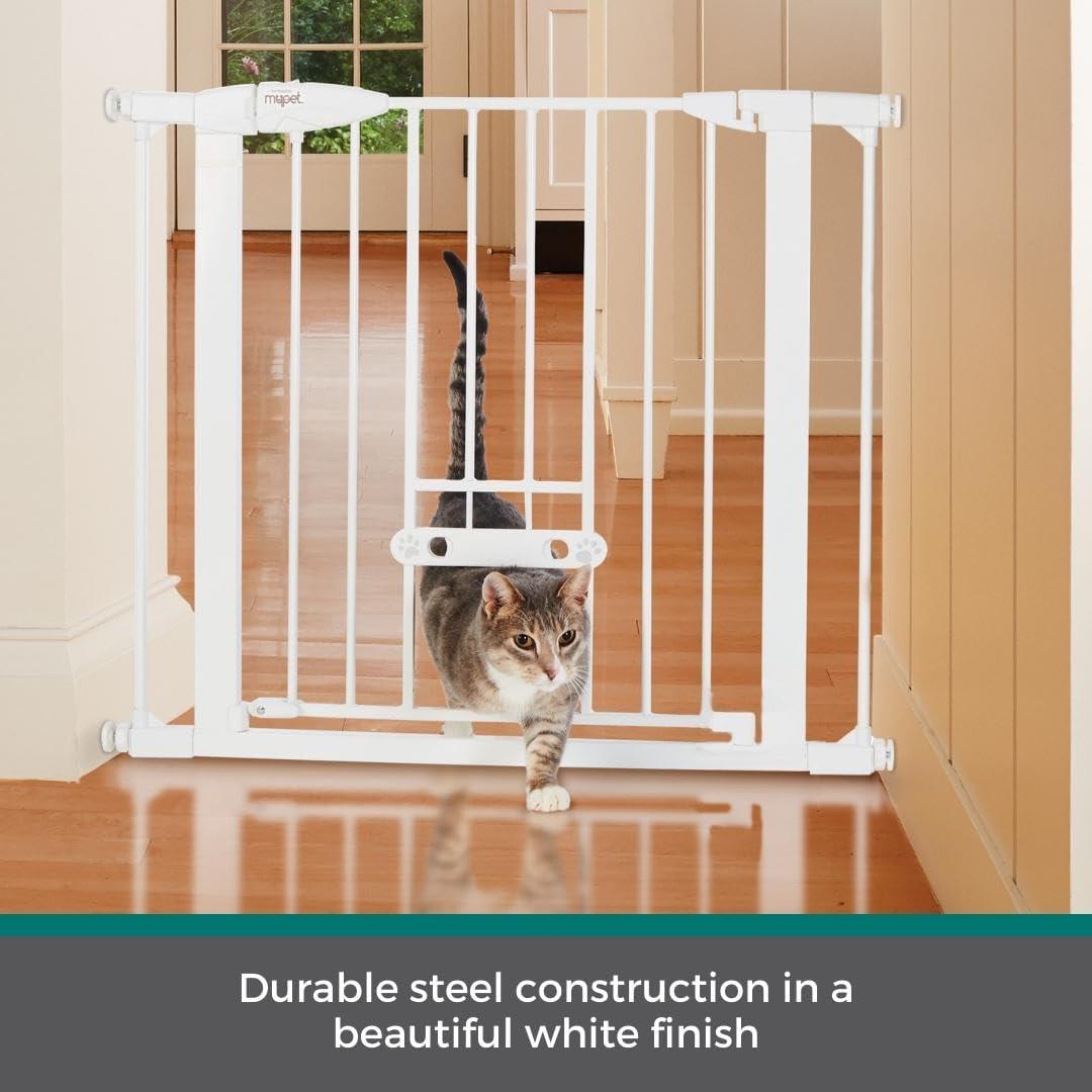 Puerta para Mascotas North States 30" Alta Ajustable Blanca
