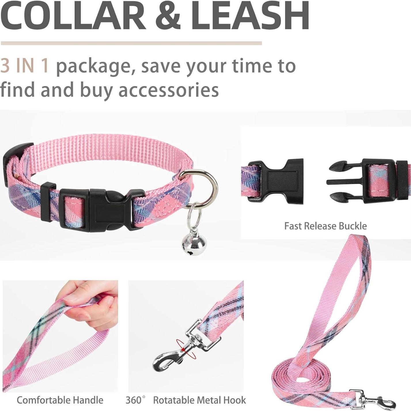 Arnés Ajustable PUPTECK para Perros Pequeños y Medianos Rosa S