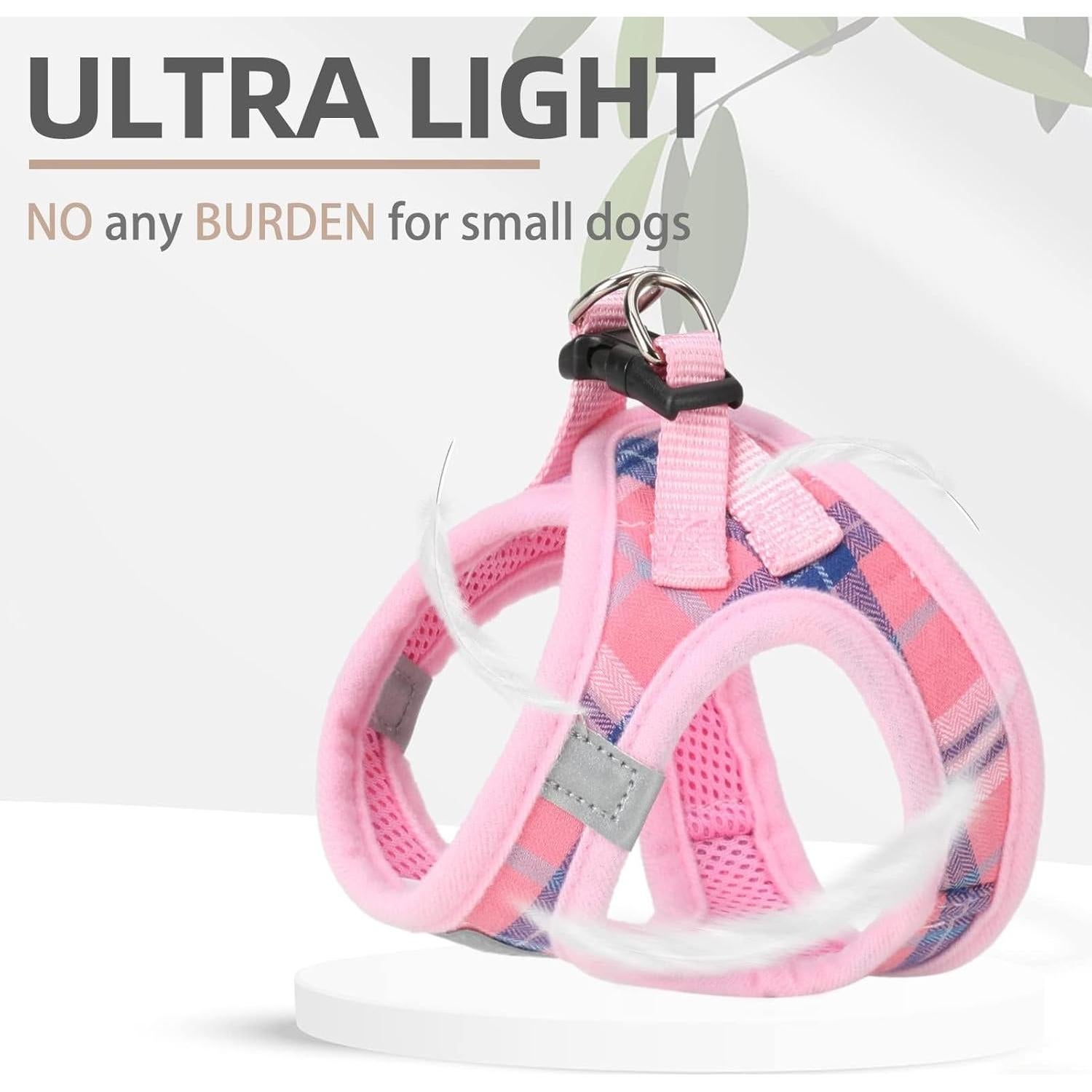 Arnés Ajustable PUPTECK para Perros Pequeños y Medianos Rosa S