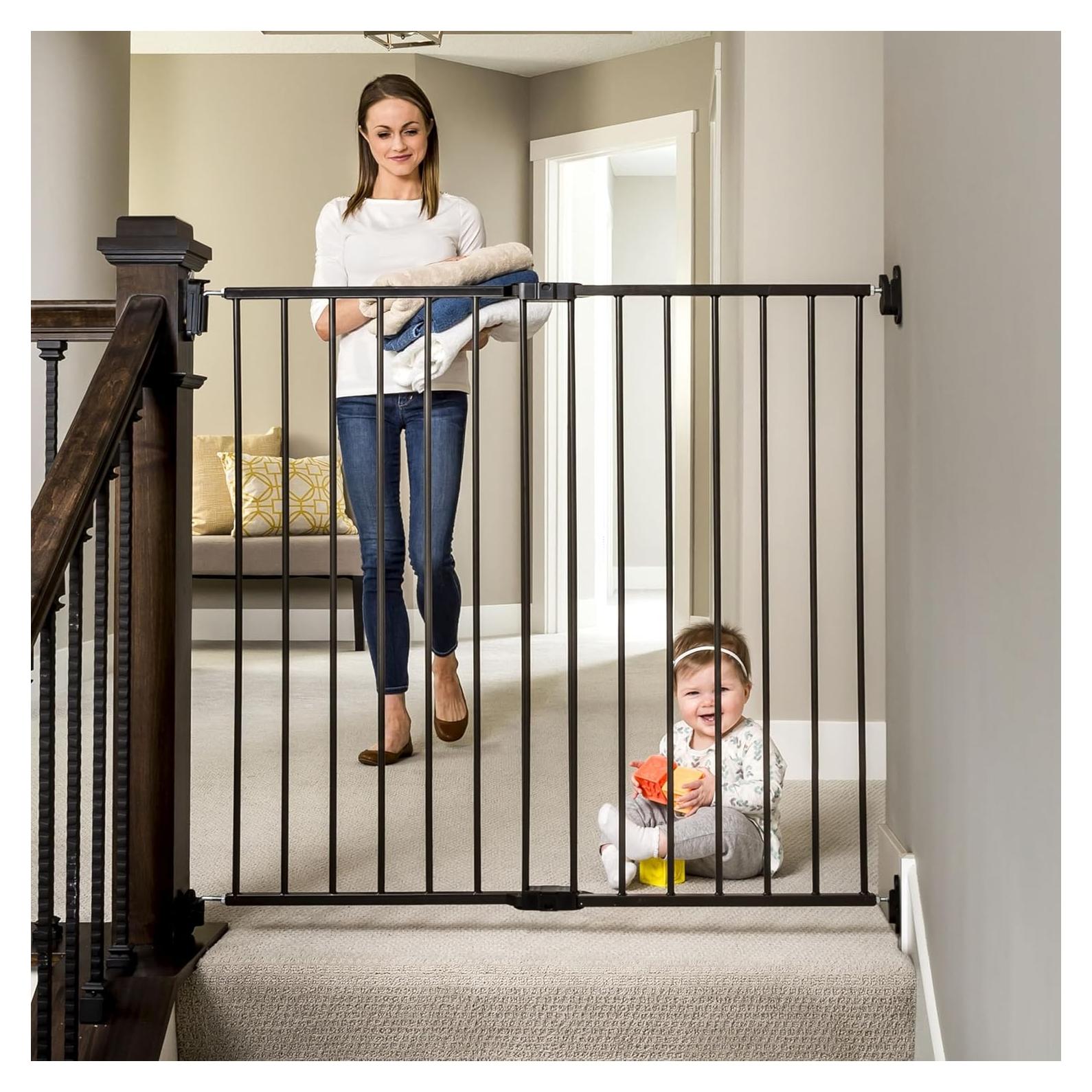 Puerta de Seguridad para Bebés Regalo 61-102 cm Negra