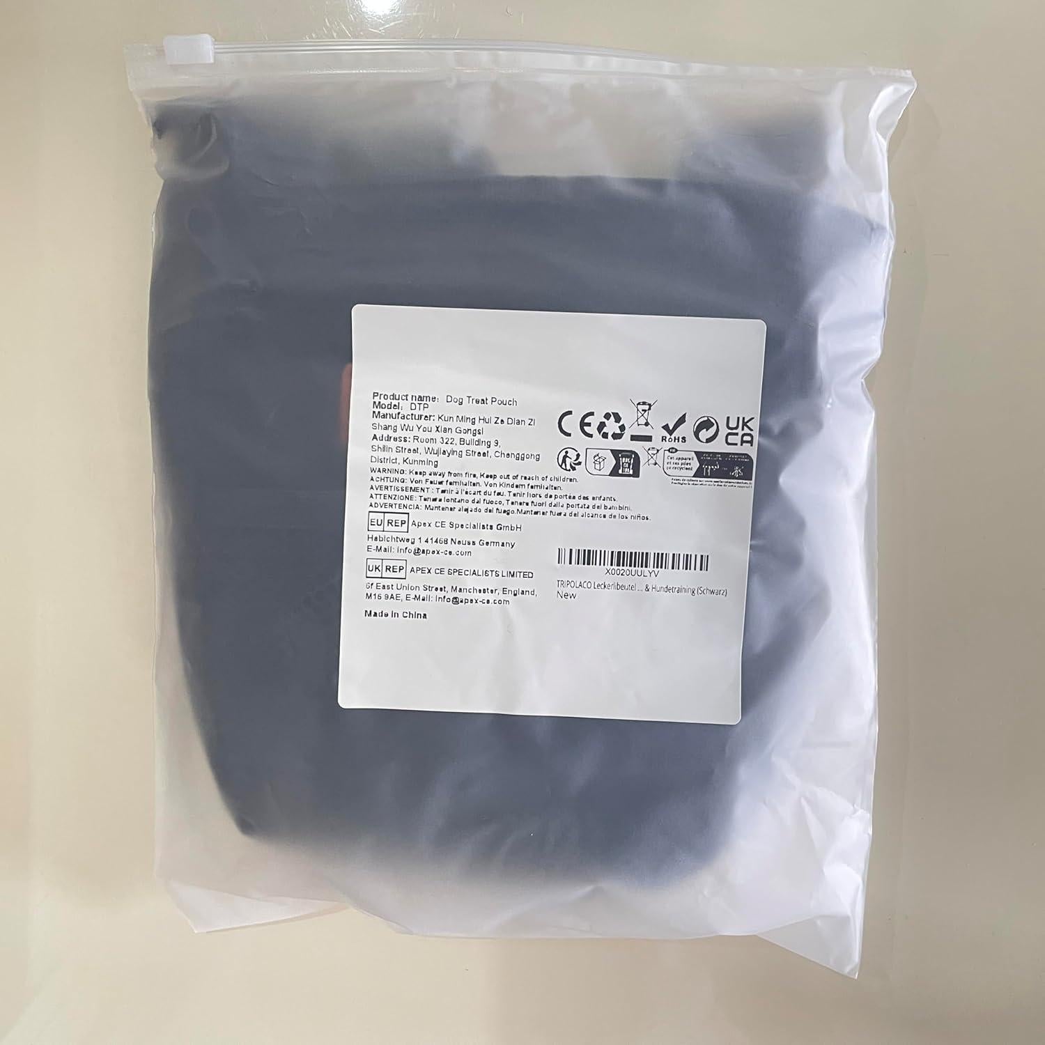 Bolsa de Golosinas para Perros TRIPOLACO Negra 18x6.4cm