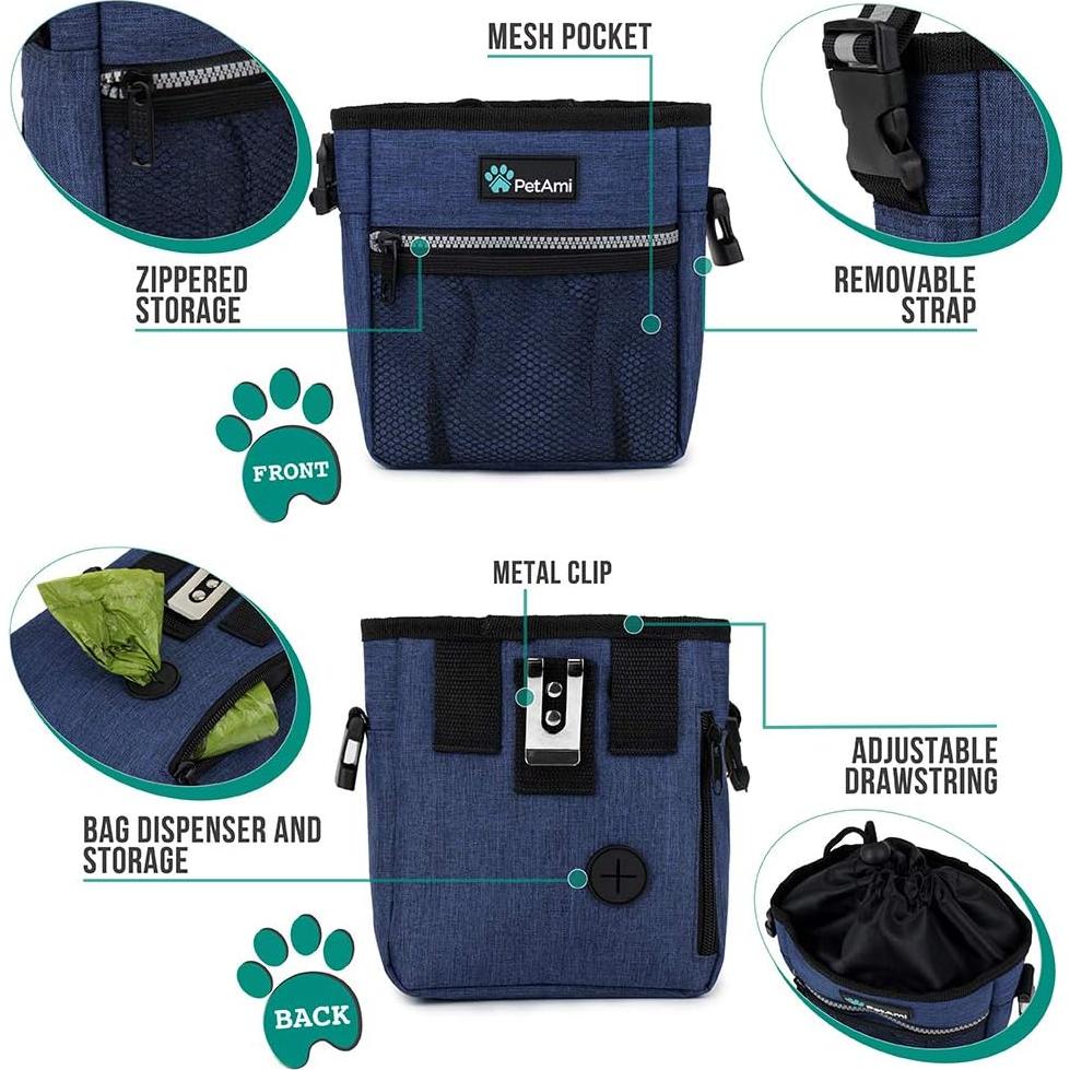 Bolsa de Golosinas para Perros PetAmi - Navy Jaspeado