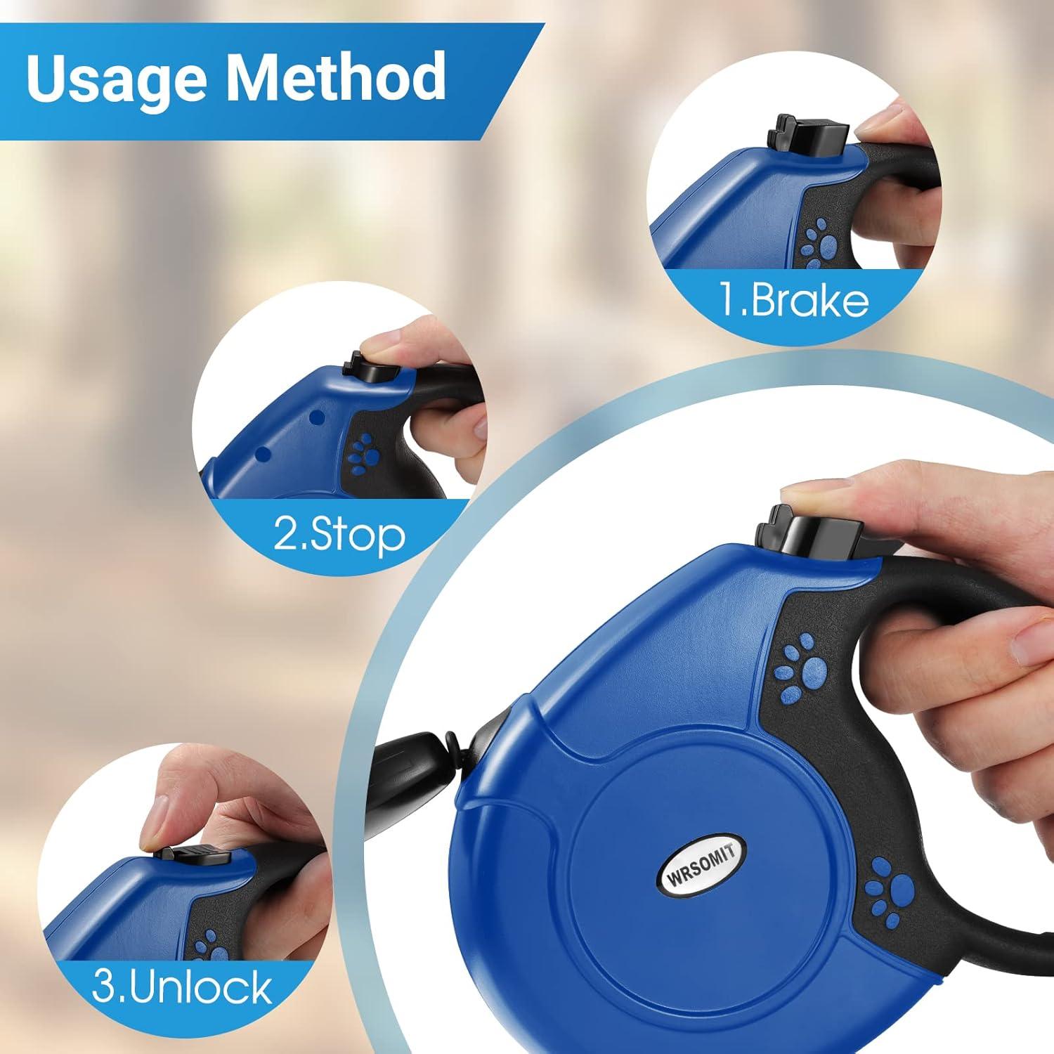 Correa de Perro Retráctil WRSOMIT 7,92 m Alta Resistencia Azul