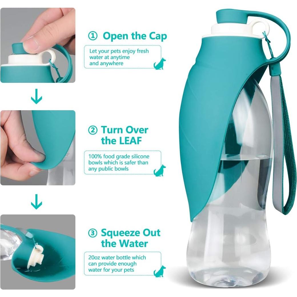 Botella de Agua para Mascotas TIOVERY 591 ml Azul