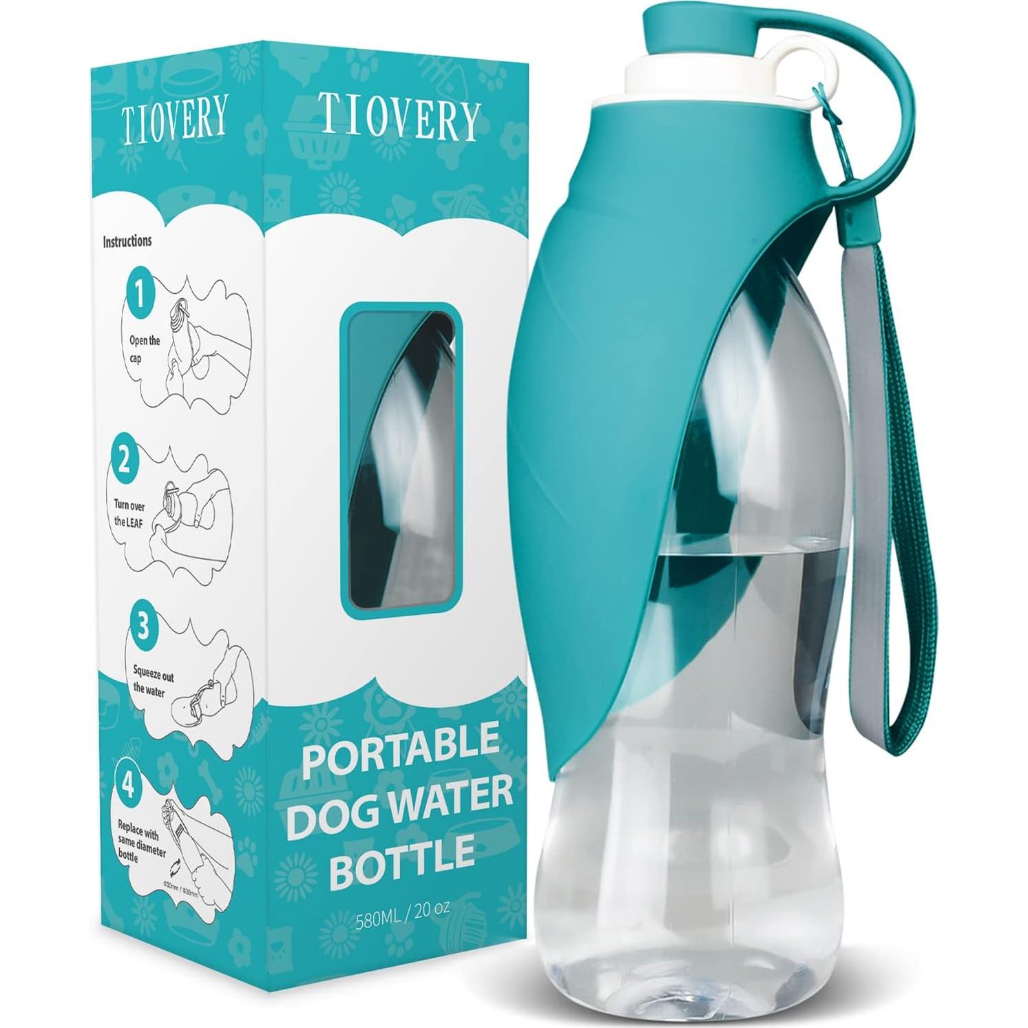 Botella de Agua para Mascotas TIOVERY 591 ml Azul