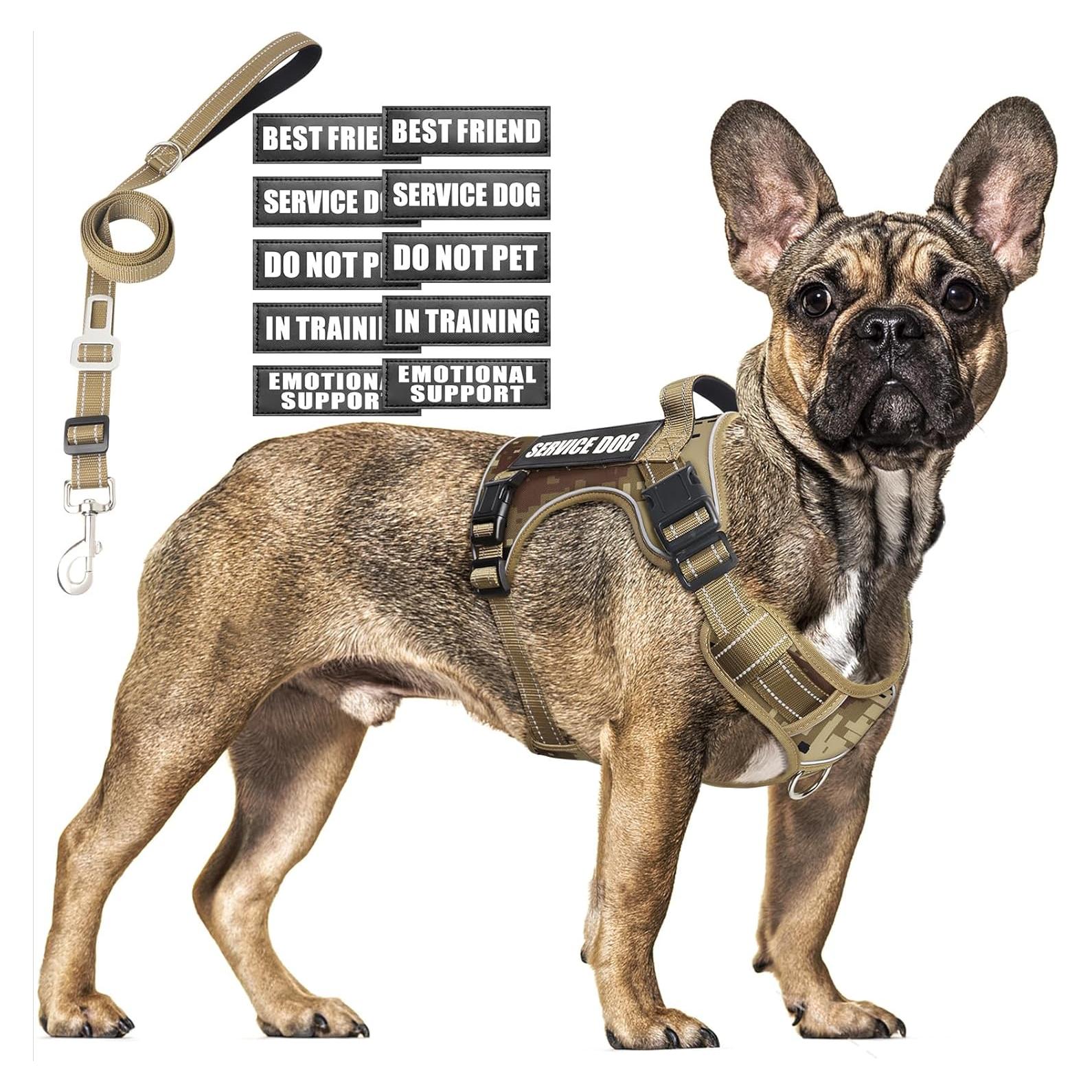 Arnés Táctico para Perros Medianos MOOGROU Camo Desierto