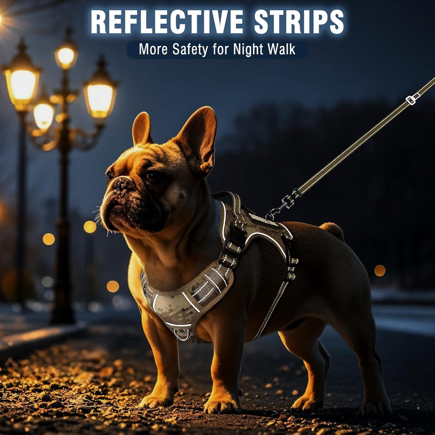 Arnés Táctico para Perros Medianos MOOGROU Camo Desierto