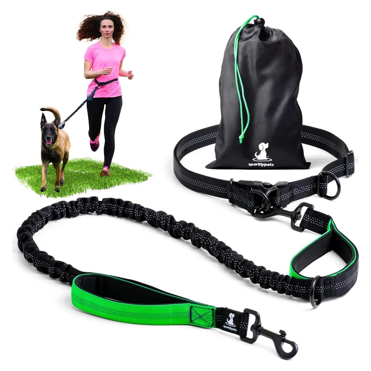 Correa para Perros Sin Manos SparklyPets Verde Mediano Grande