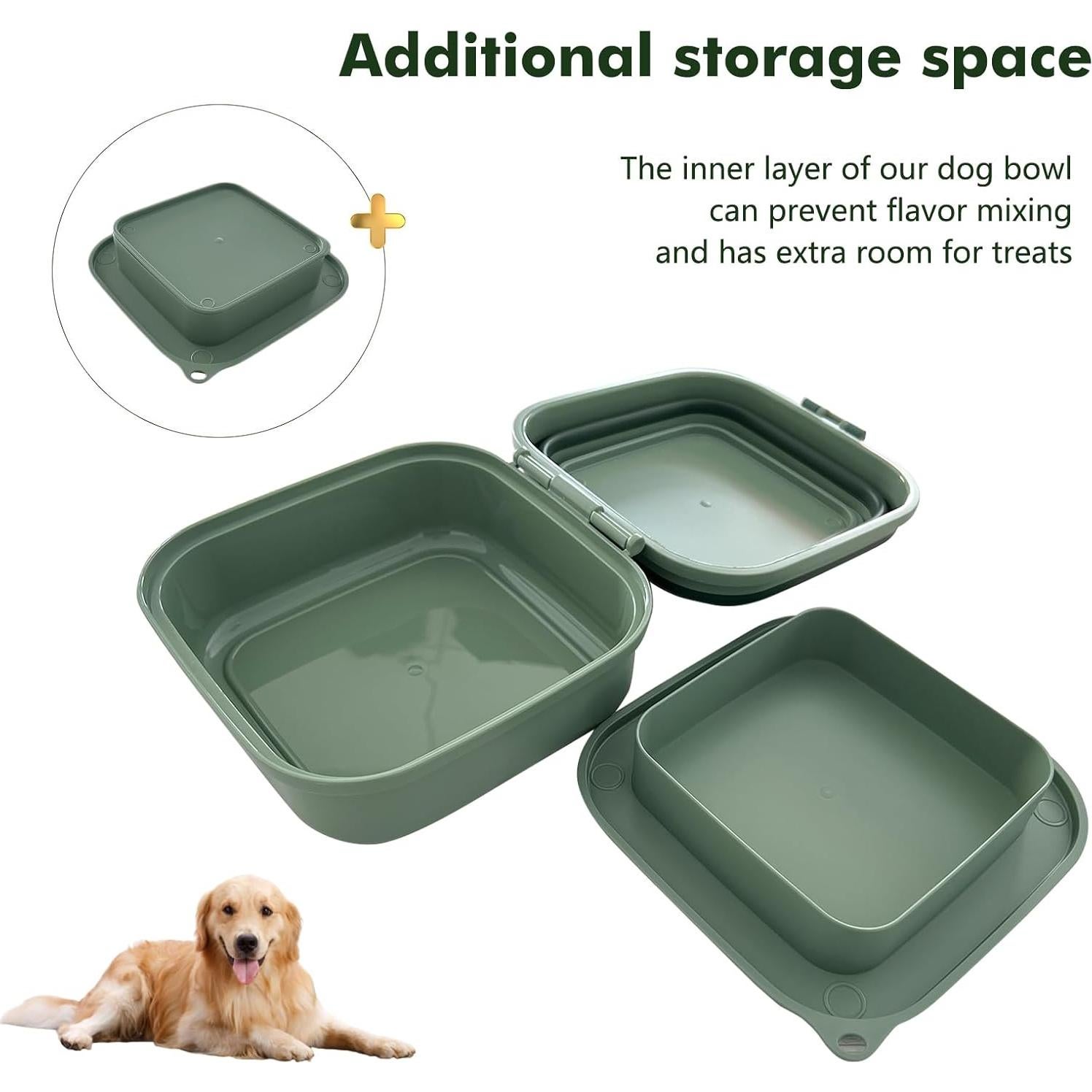 Cuenco Plegable para Perros ZNPET 2-en-1 Verde 100 oz