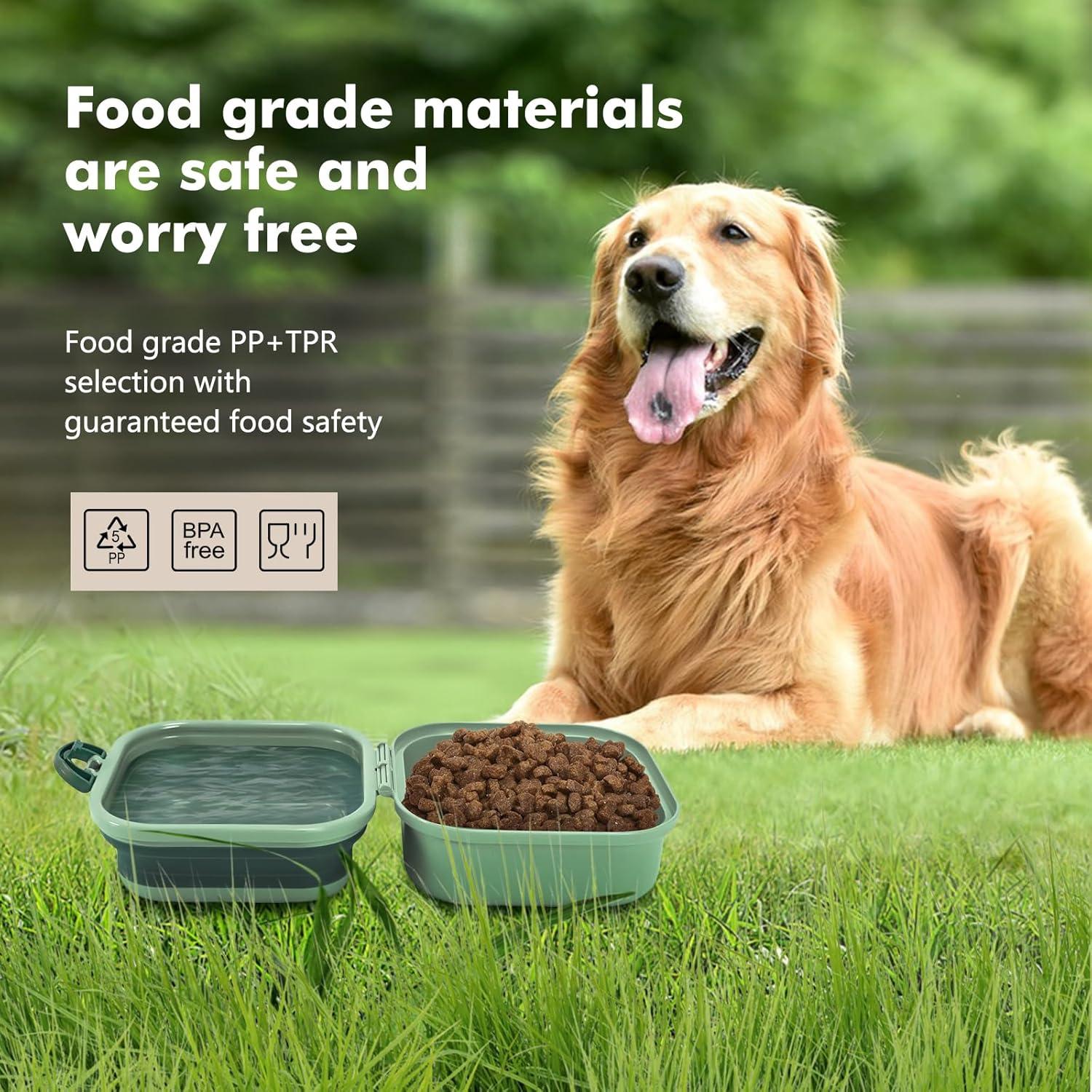 Cuenco Plegable para Perros ZNPET 2-en-1 Verde 100 oz