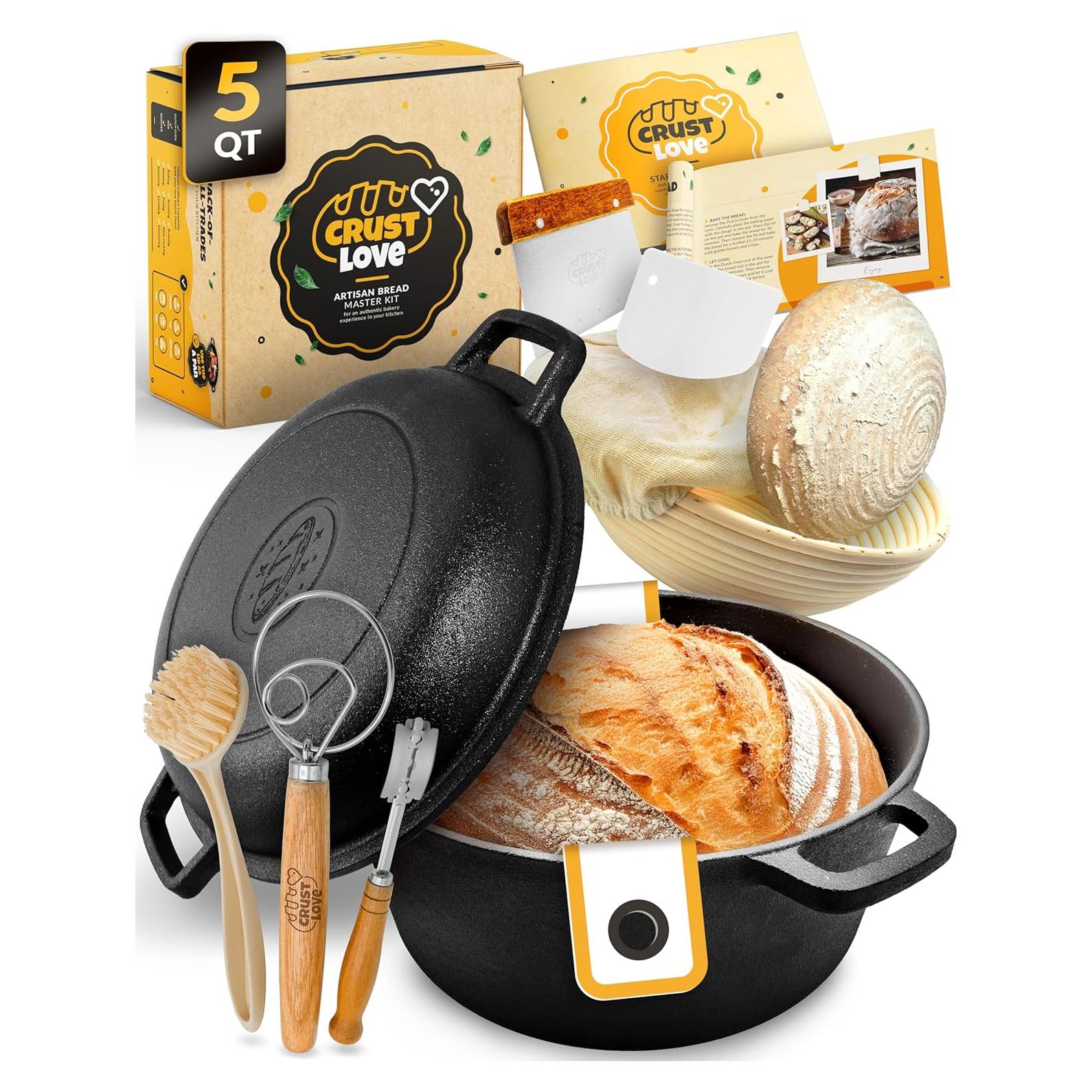 Horno Holandés Crustlove 5QT Hierro Fundido con Accesorios