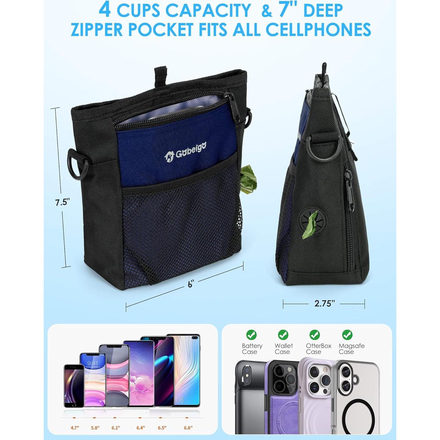 Bolsa de Golosinas para Perros Gobeigo Azul Marino 4 Tazas